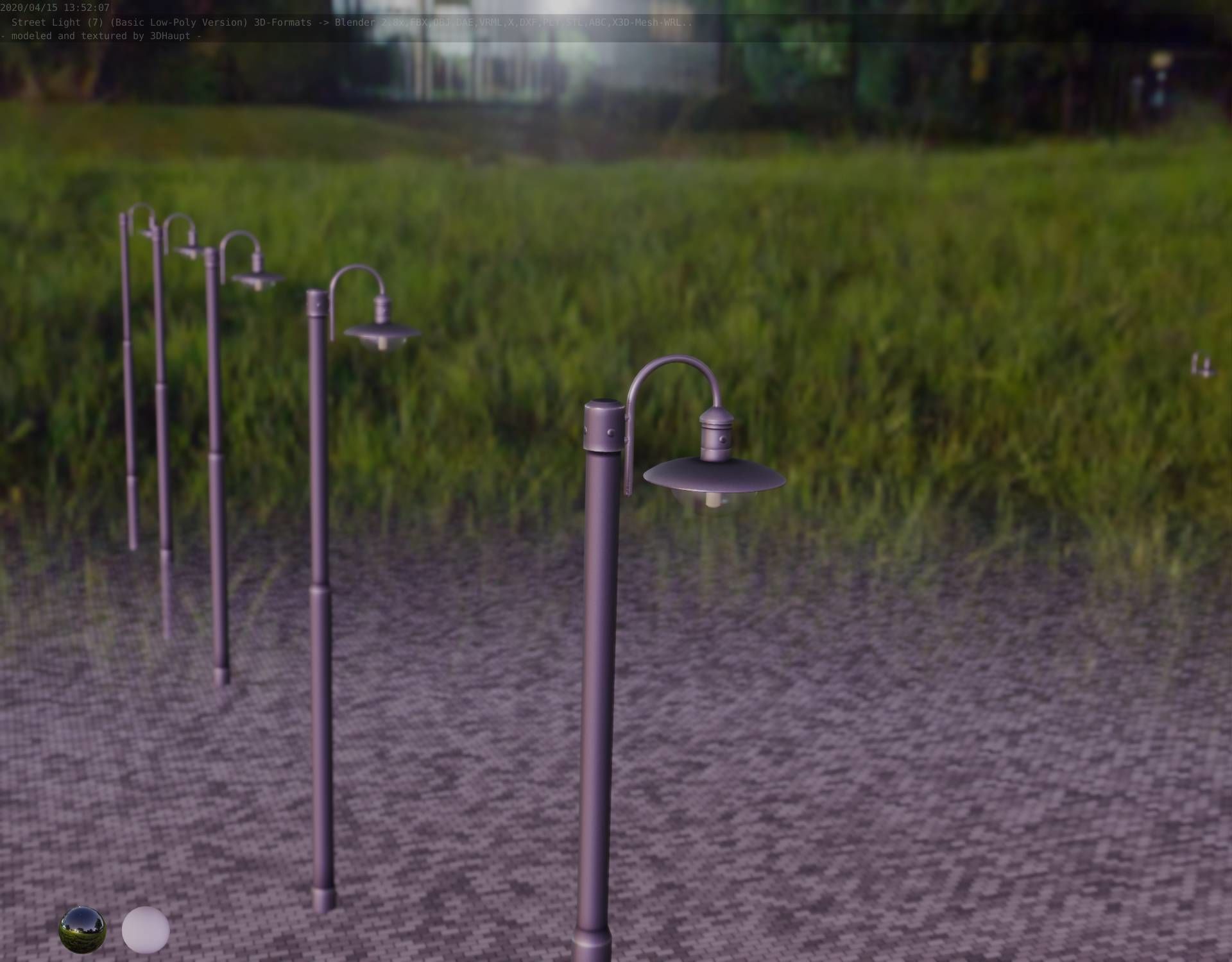 Street Light -7- Basic Version -1 Lamp- Low-poly 3D model_93