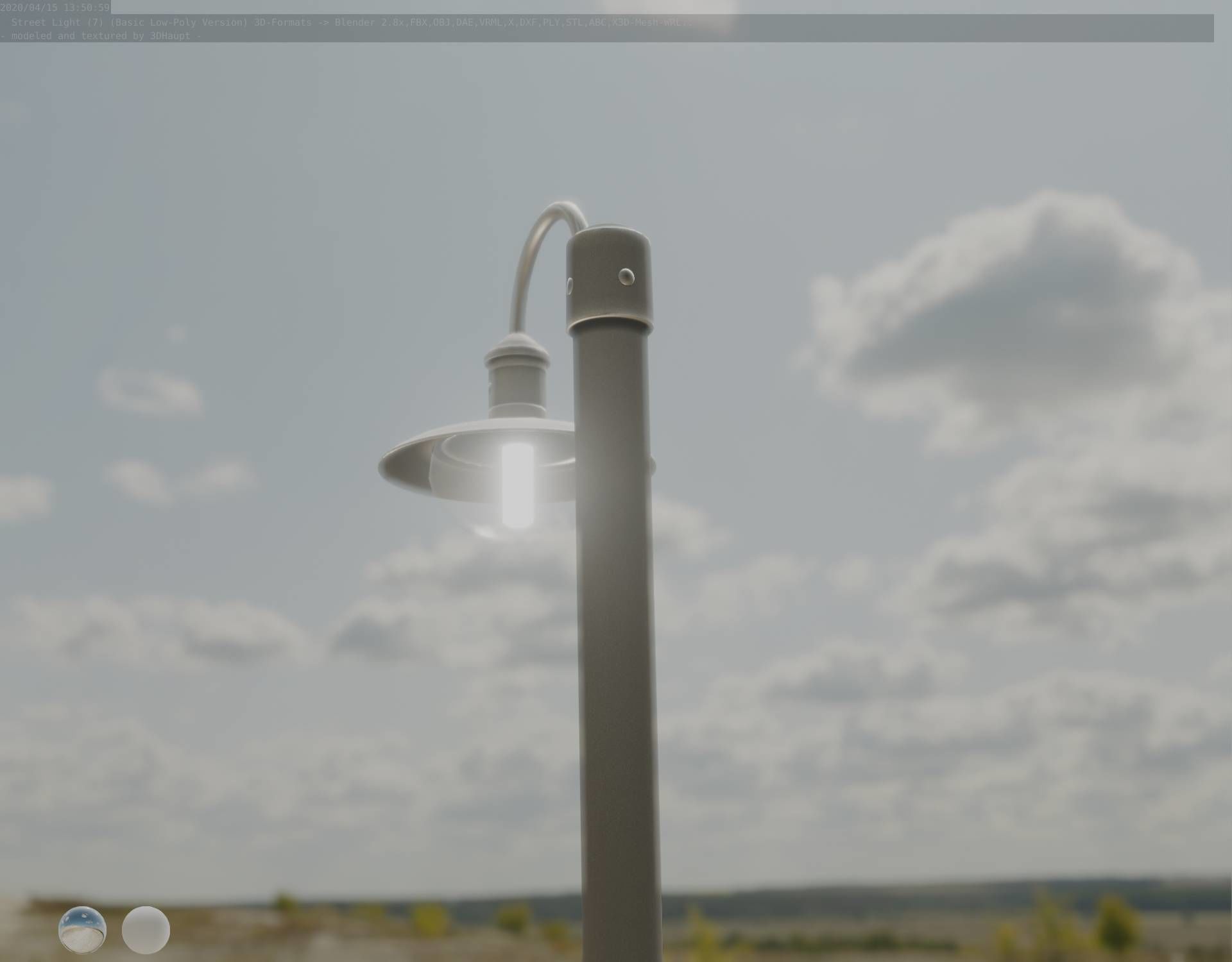 Street Light -7- Basic Version -1 Lamp- Low-poly 3D model_11