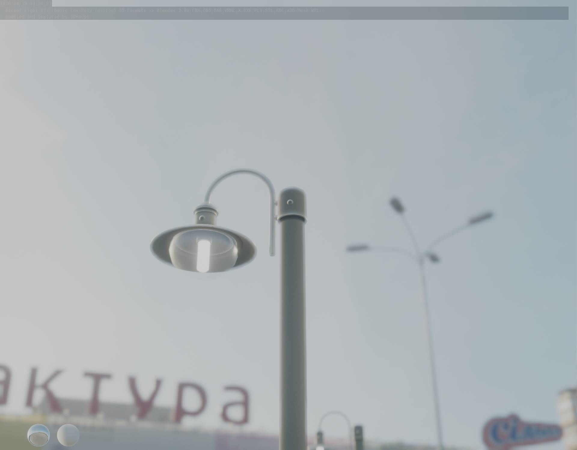 Street Light -7- Basic Version -1 Lamp- Low-poly 3D model_15