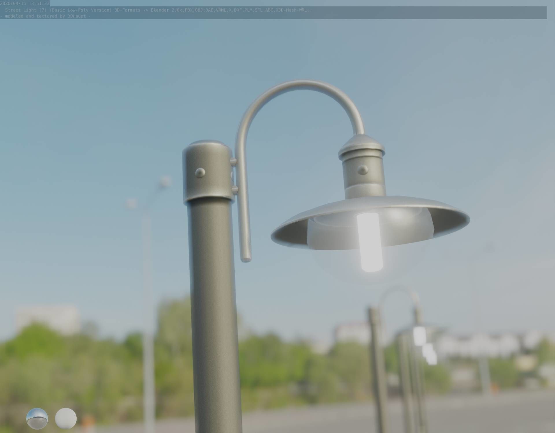 Street Light -7- Basic Version -1 Lamp- Low-poly 3D model_44