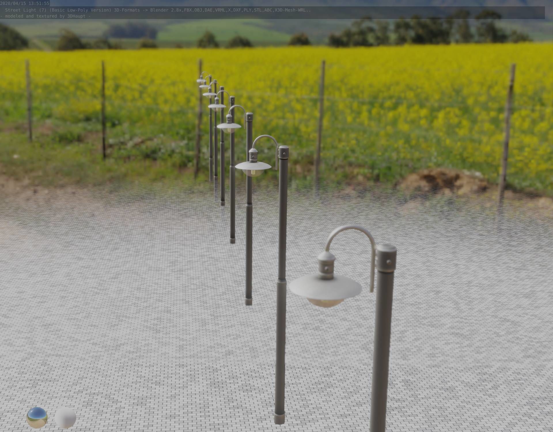 Street Light -7- Basic Version -1 Lamp- Low-poly 3D model_69