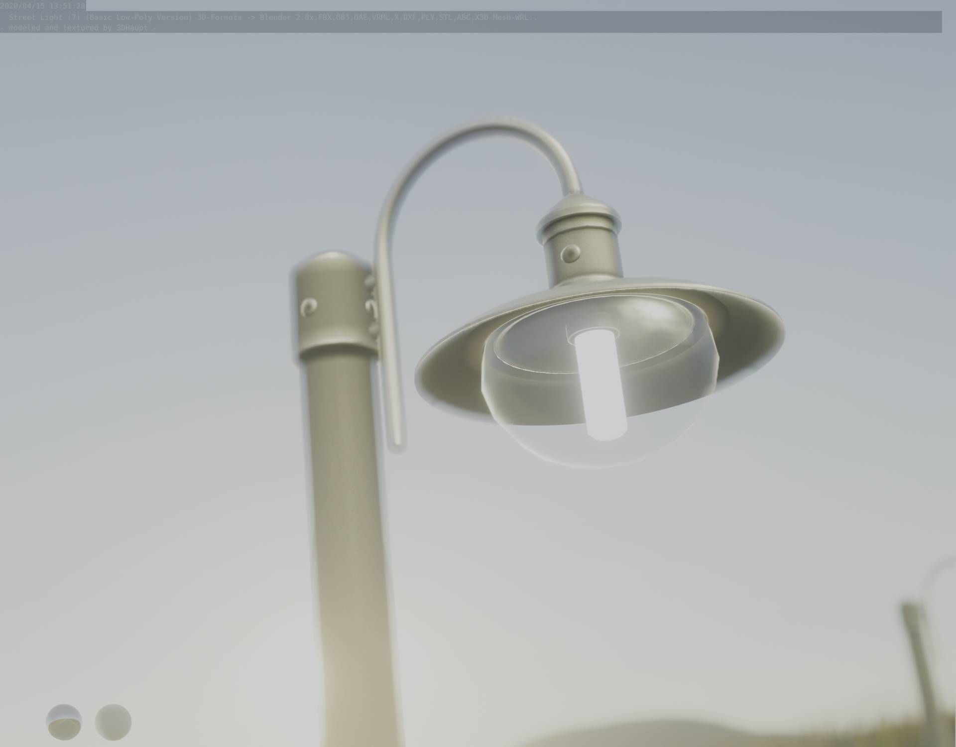 Street Light -7- Basic Version -1 Lamp- Low-poly 3D model_47