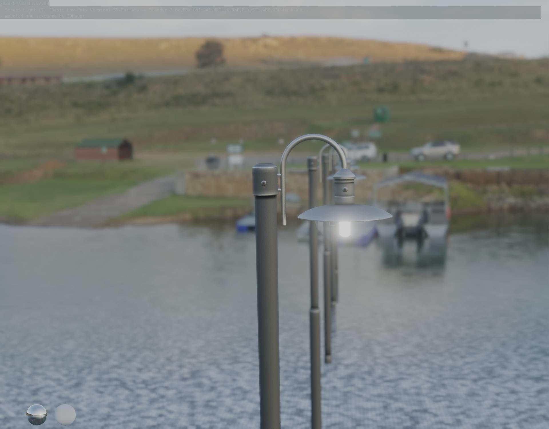 Street Light -7- Basic Version -1 Lamp- Low-poly 3D model_96