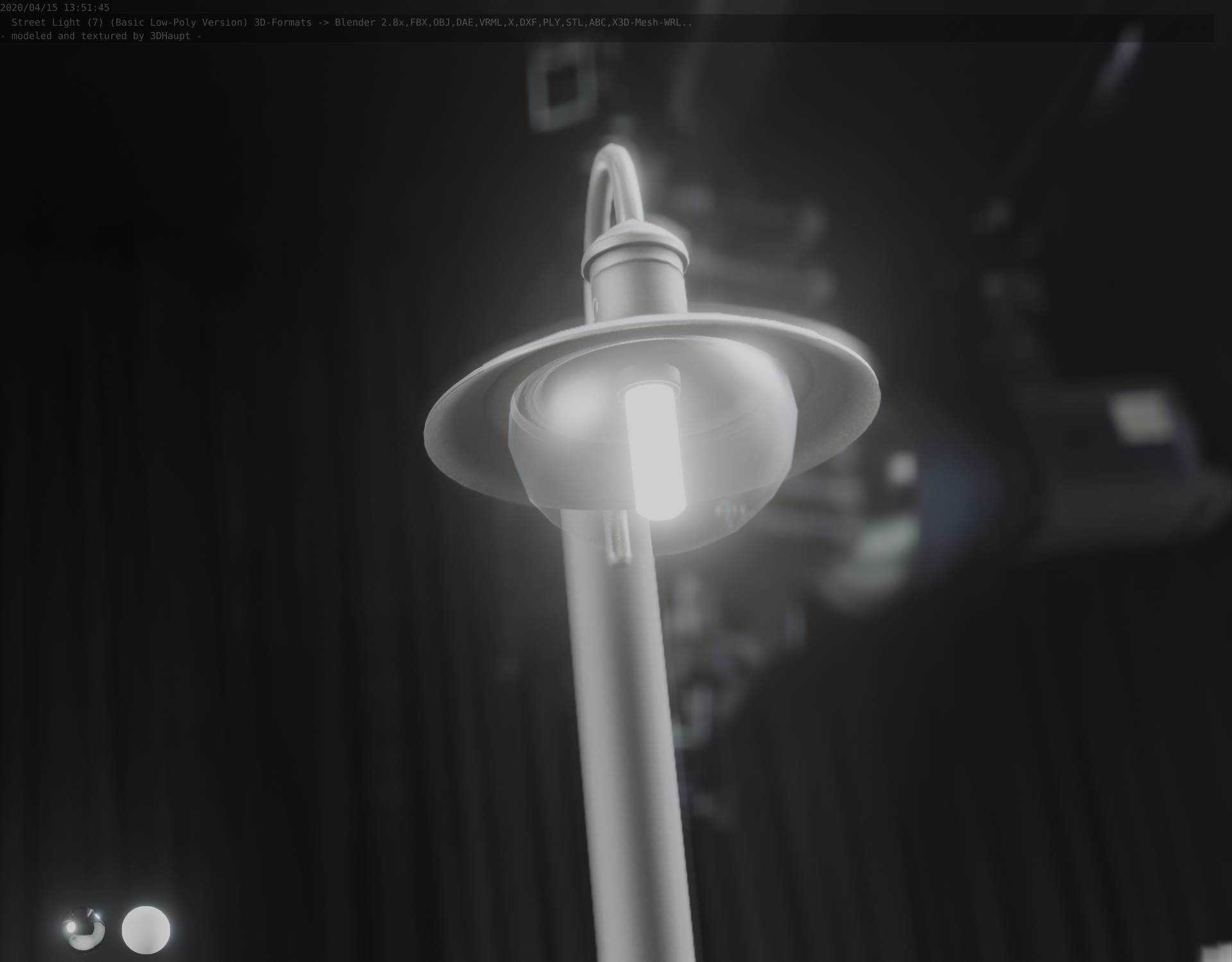 Street Light -7- Basic Version -1 Lamp- Low-poly 3D model_53