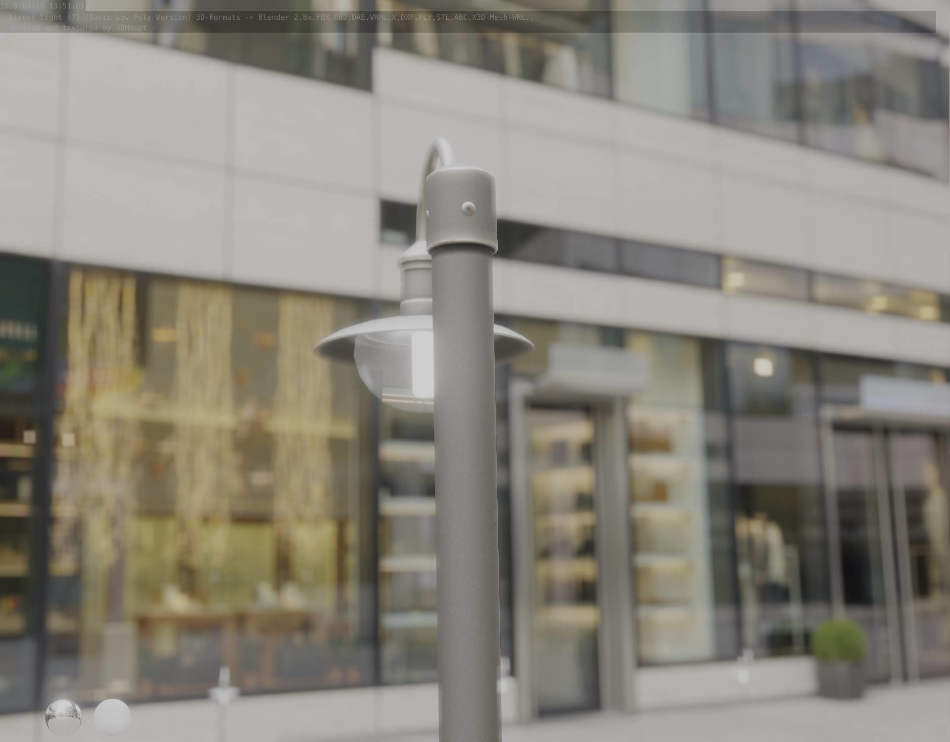 Street Light -7- Basic Version -1 Lamp- Low-poly 3D model_25