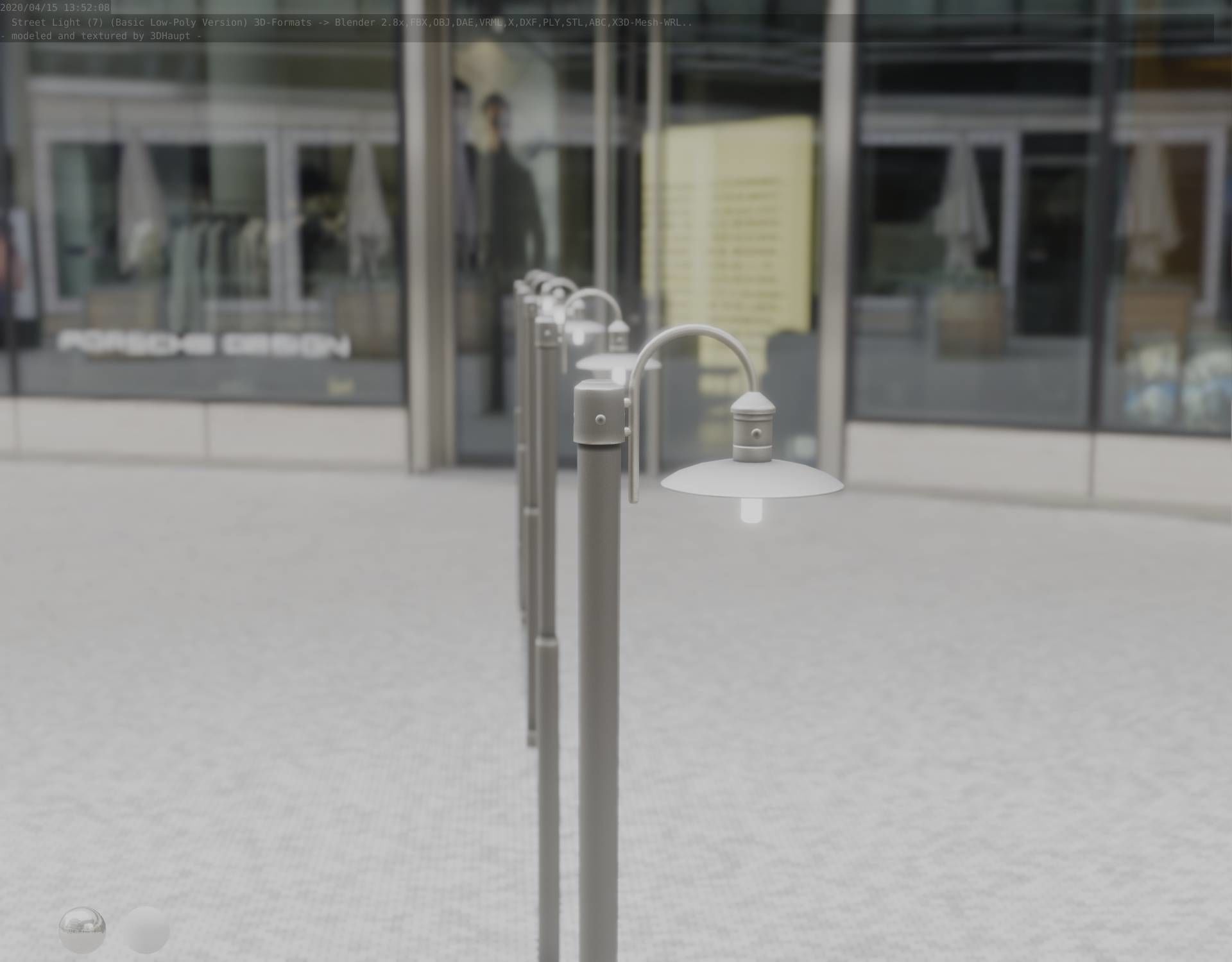 Street Light -7- Basic Version -1 Lamp- Low-poly 3D model_95