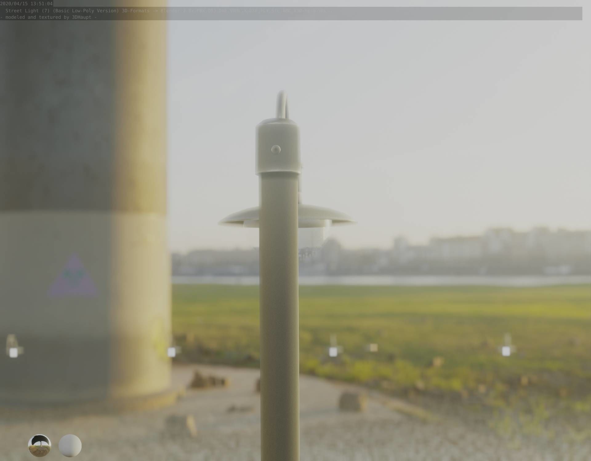 Street Light -7- Basic Version -1 Lamp- Low-poly 3D model_45