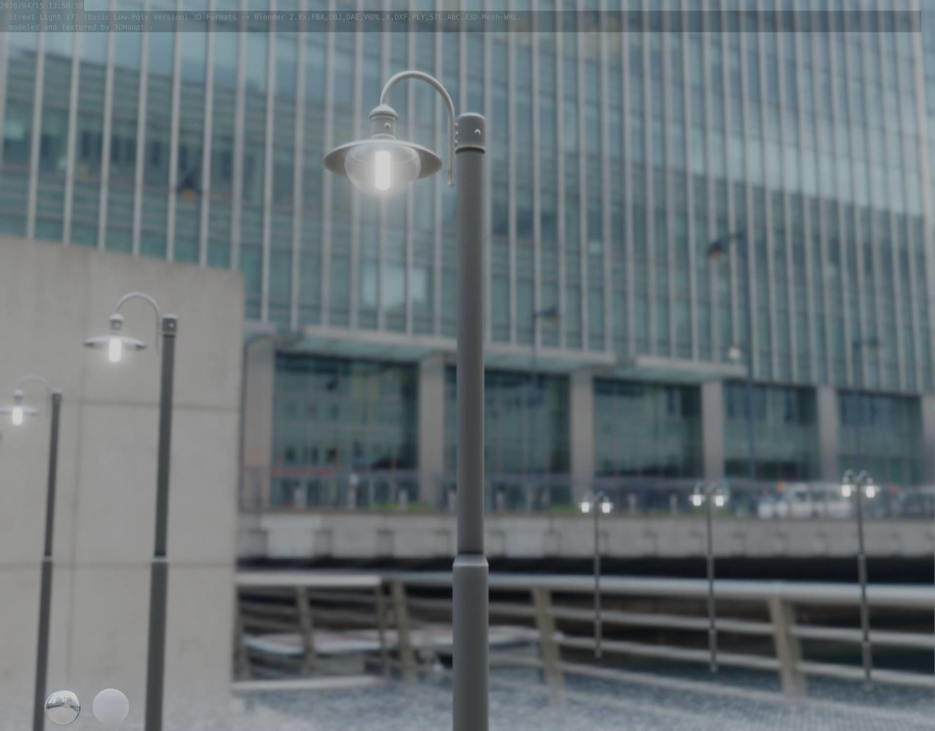 Street Light -7- Basic Version -1 Lamp- Low-poly 3D model_37