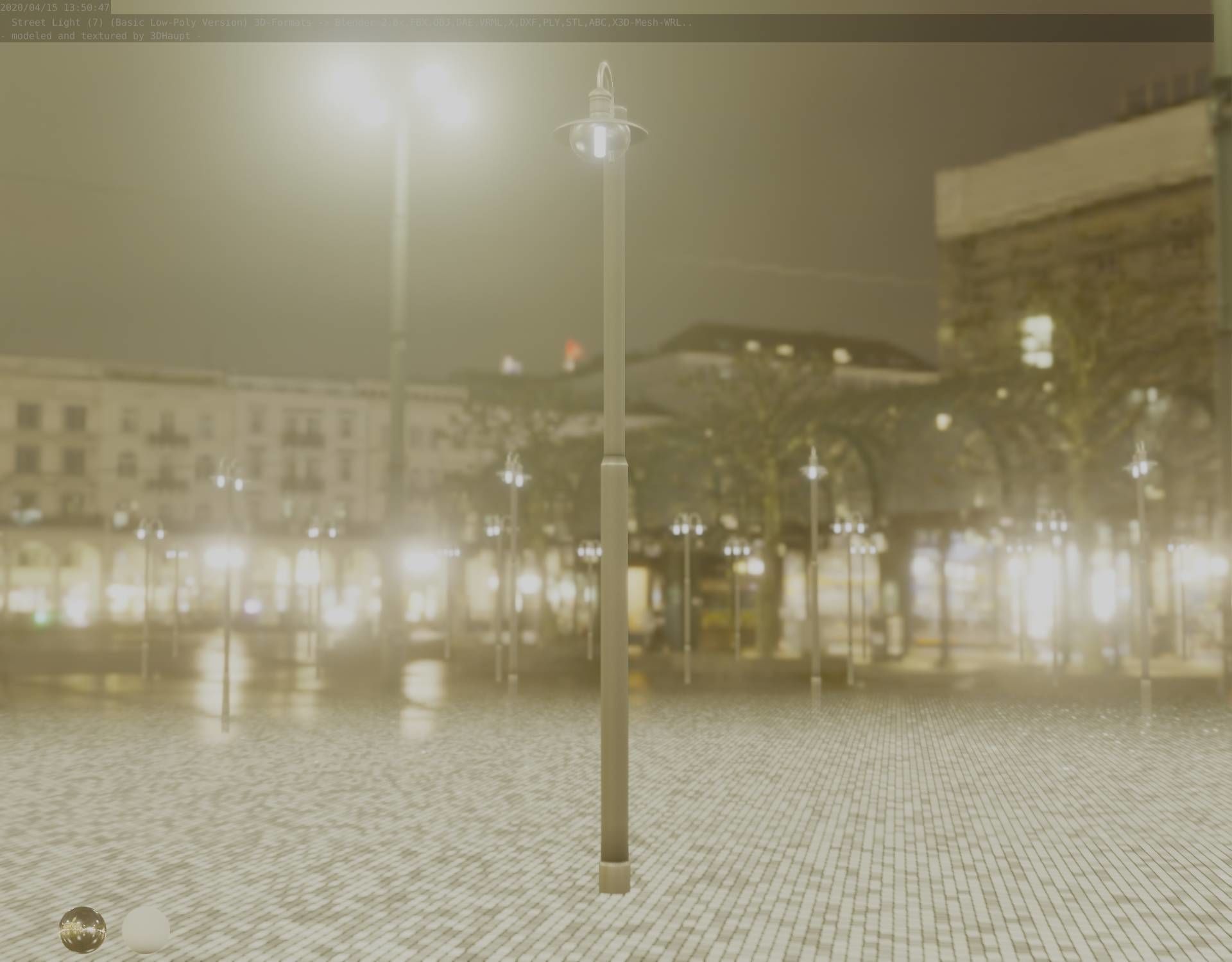 Street Light -7- Basic Version -1 Lamp- Low-poly 3D model_19