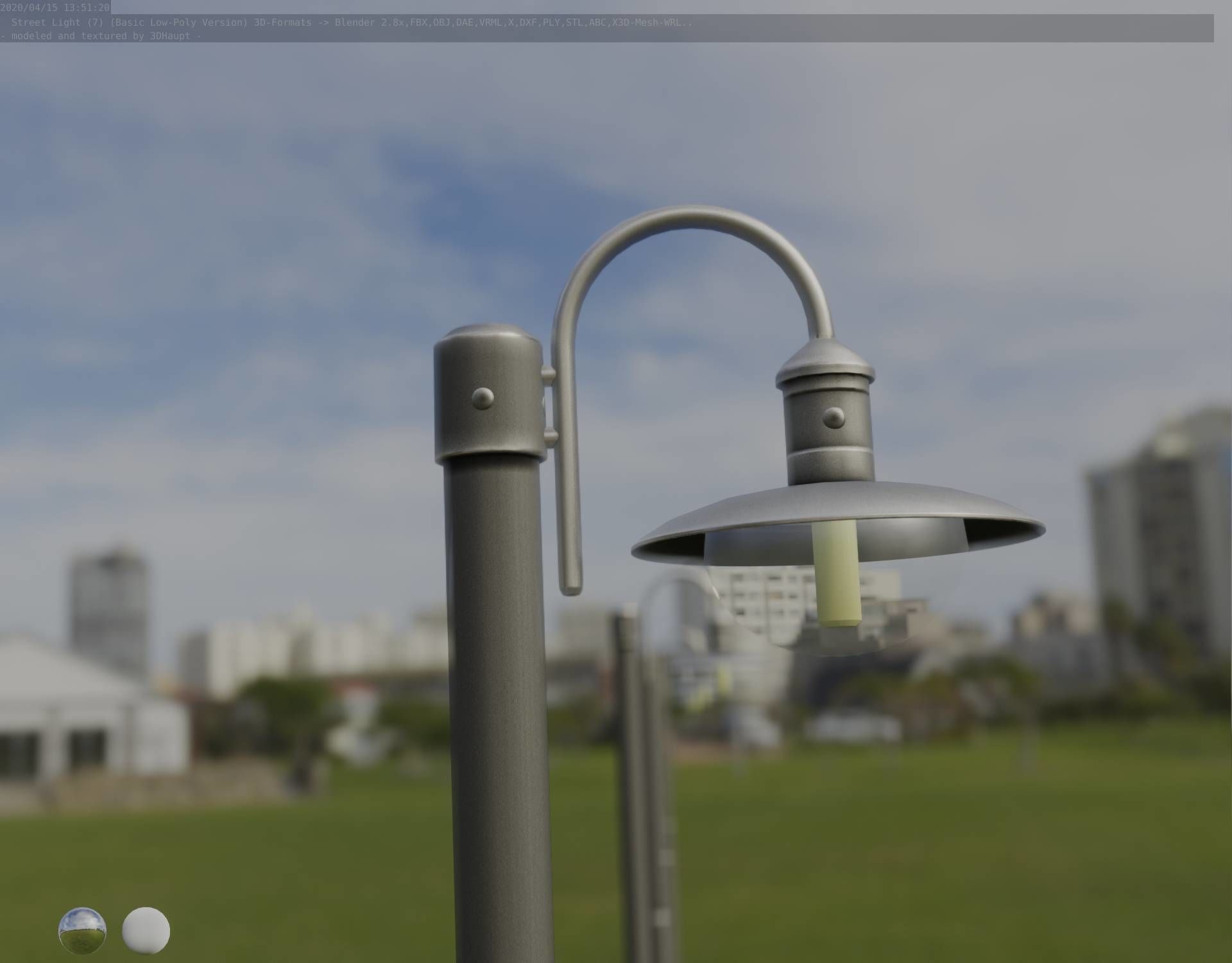Street Light -7- Basic Version -1 Lamp- Low-poly 3D model_2