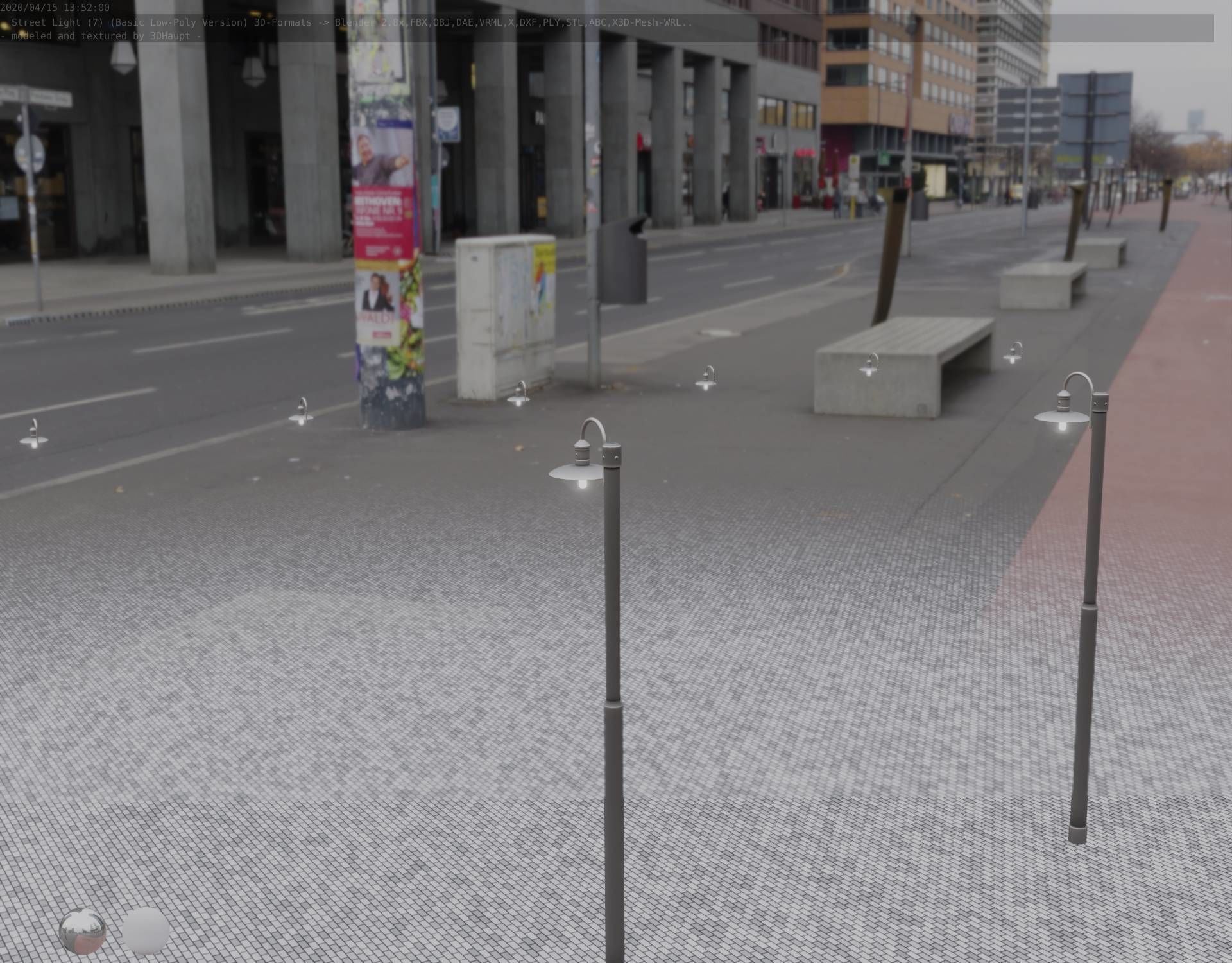 Street Light -7- Basic Version -1 Lamp- Low-poly 3D model_79