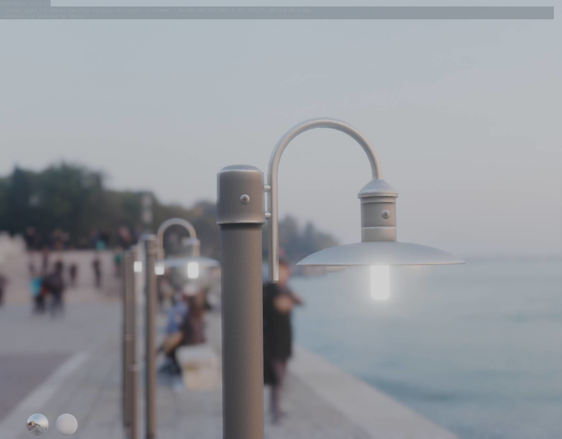 Street Light -7- Basic Version -1 Lamp- Low-poly 3D model_40