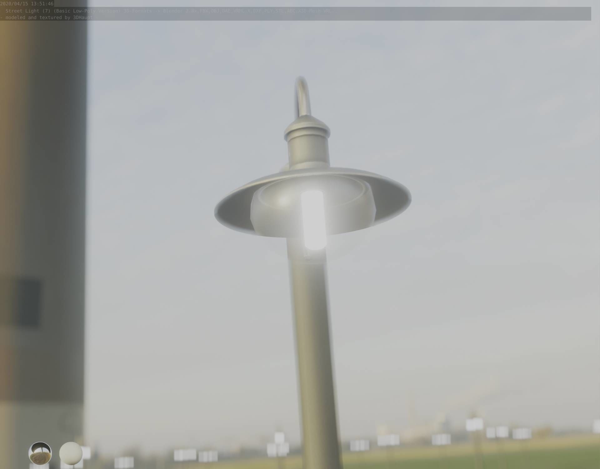 Street Light -7- Basic Version -1 Lamp- Low-poly 3D model_54