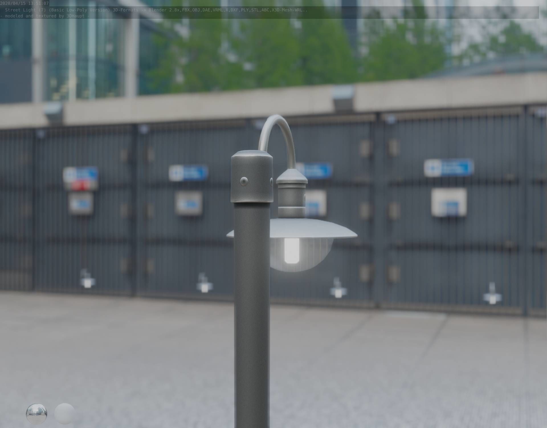 Street Light -7- Basic Version -1 Lamp- Low-poly 3D model_30