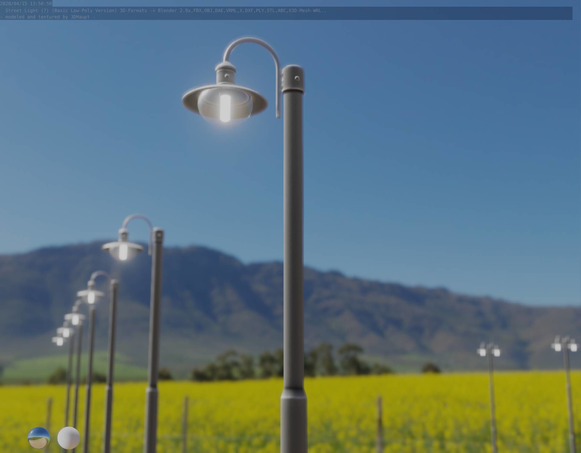 Street Light -7- Basic Version -1 Lamp- Low-poly 3D model_1