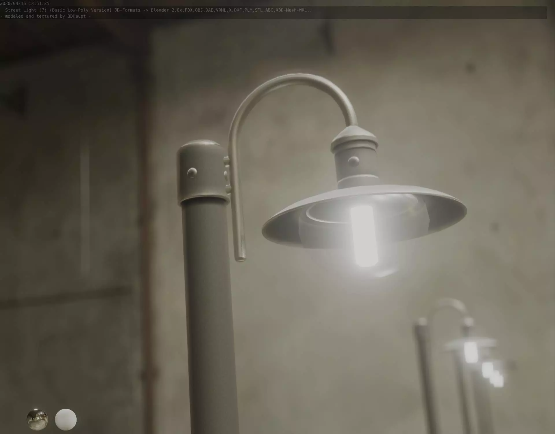 Street Light -7- Basic Version -1 Lamp- Low-poly 3D model_0