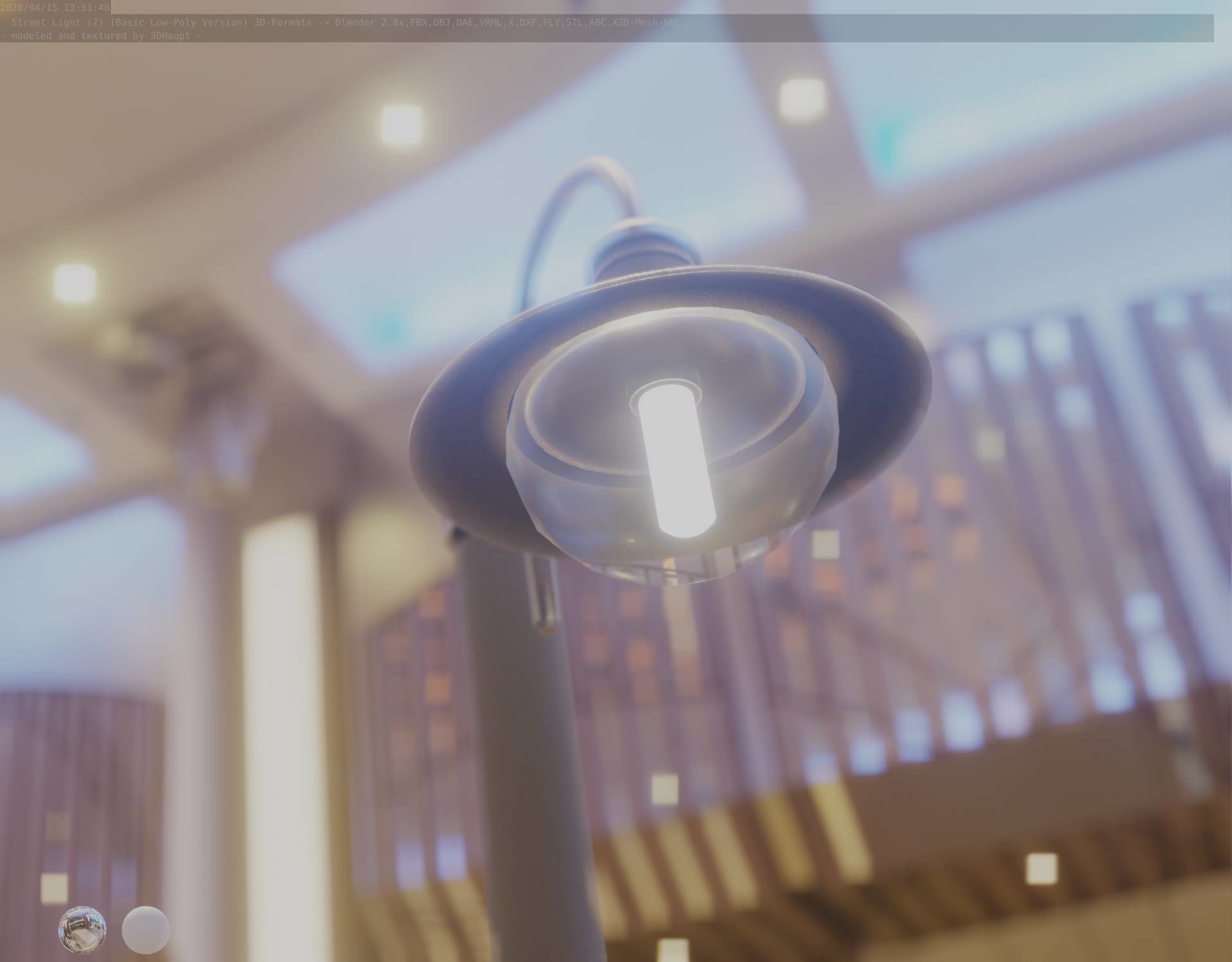 Street Light -7- Basic Version -1 Lamp- Low-poly 3D model_4