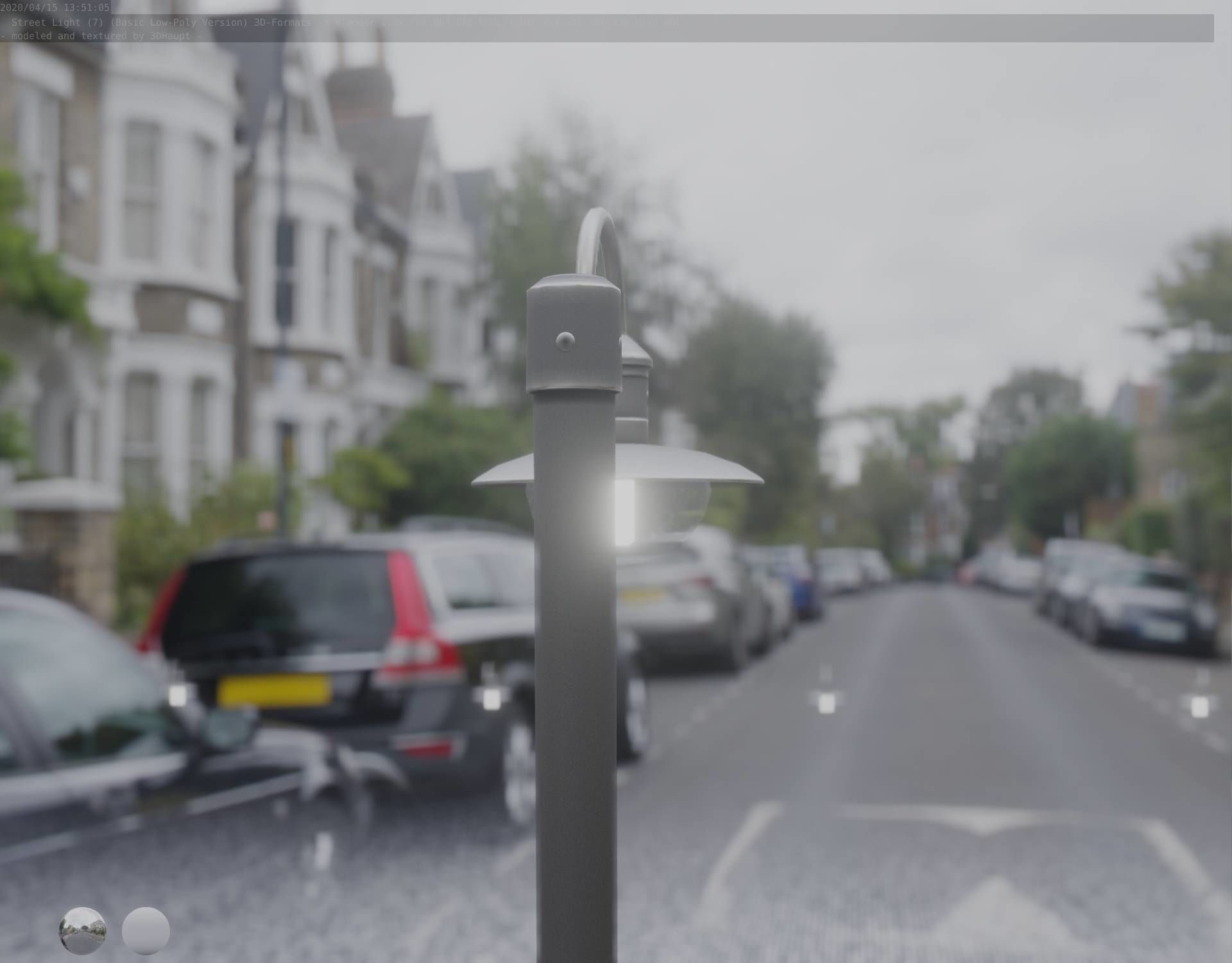 Street Light -7- Basic Version -1 Lamp- Low-poly 3D model_28