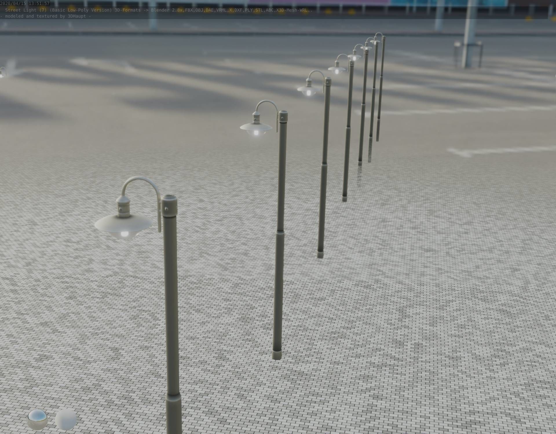 Street Light -7- Basic Version -1 Lamp- Low-poly 3D model_72