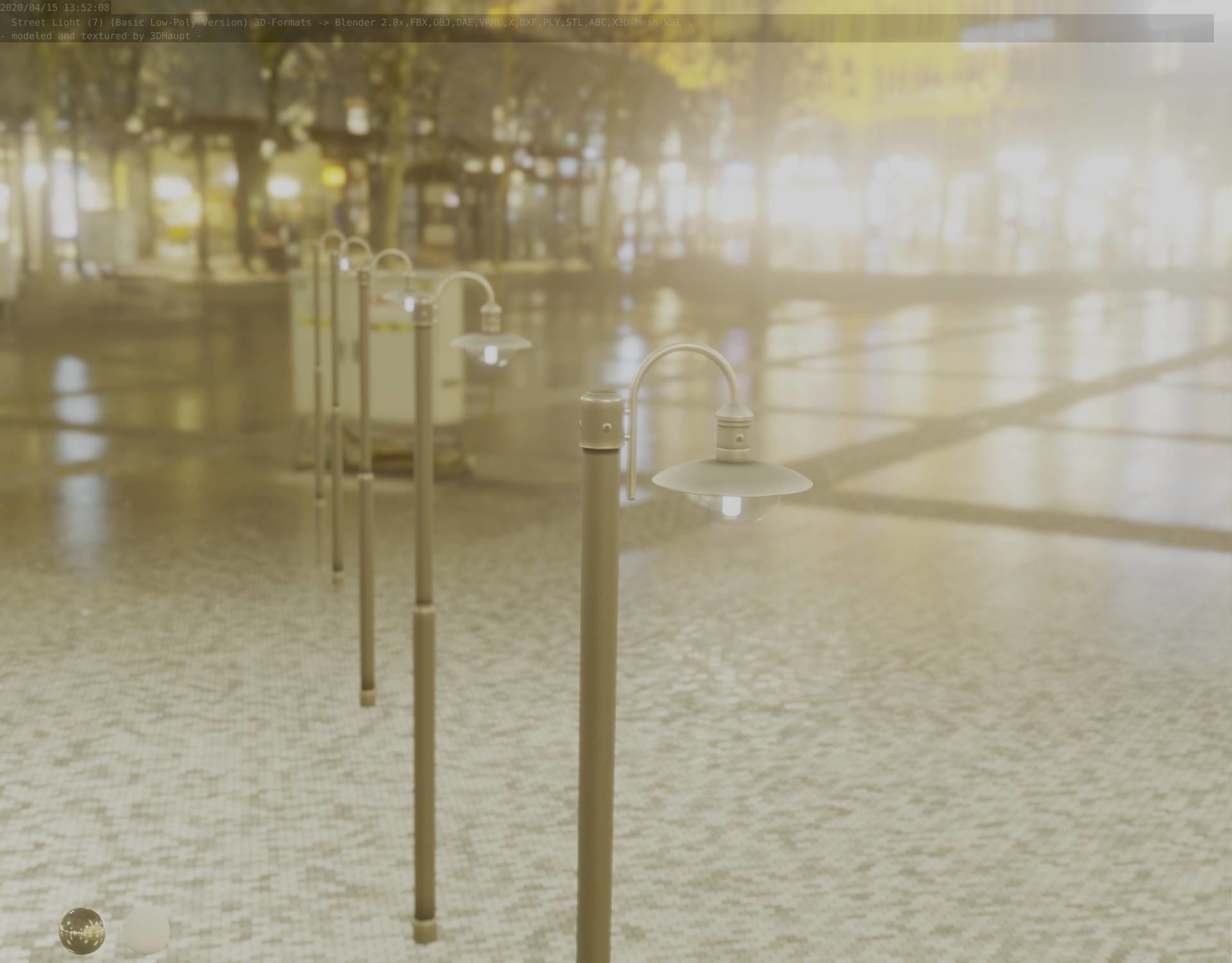 Street Light -7- Basic Version -1 Lamp- Low-poly 3D model_94