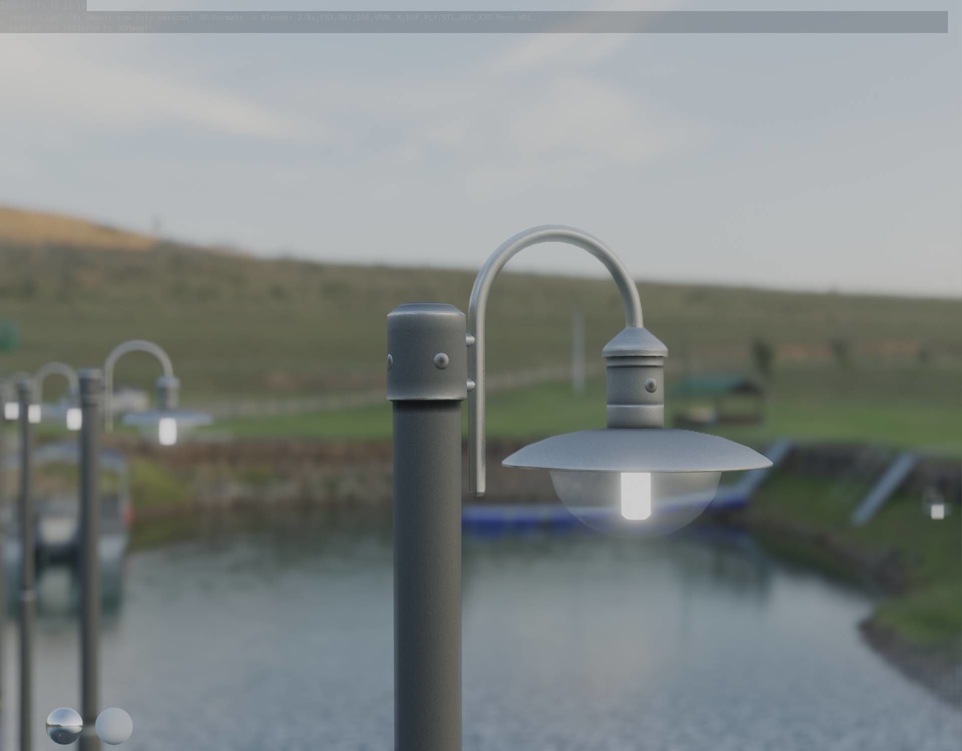 Street Light -7- Basic Version -1 Lamp- Low-poly 3D model_38