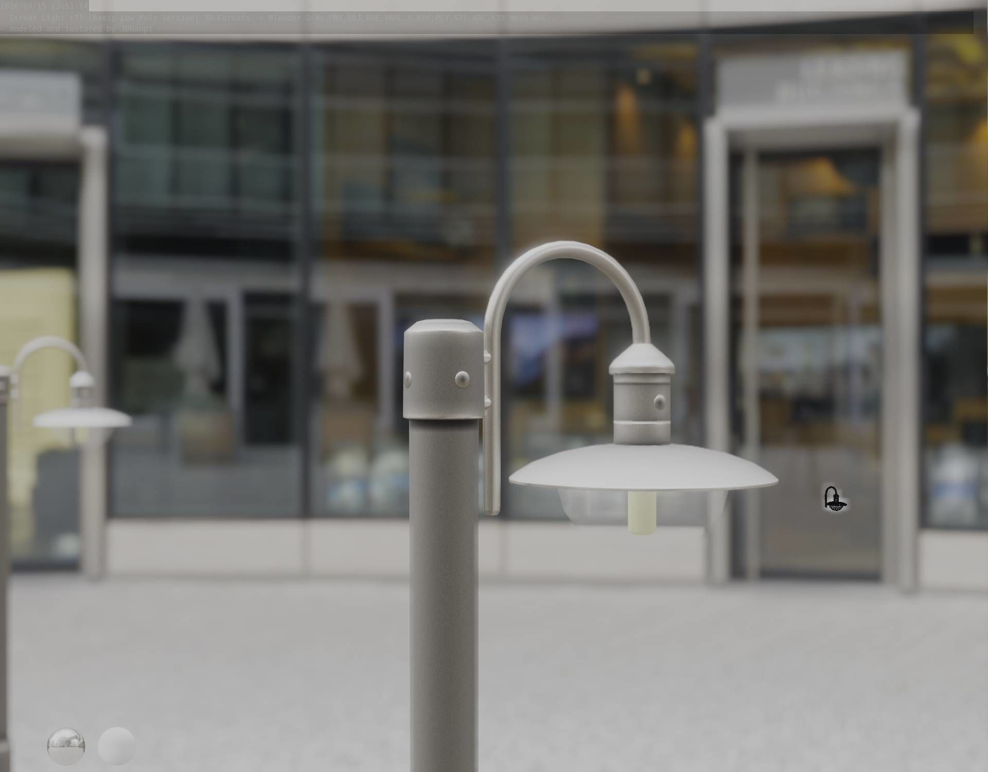 Street Light -7- Basic Version -1 Lamp- Low-poly 3D model_36