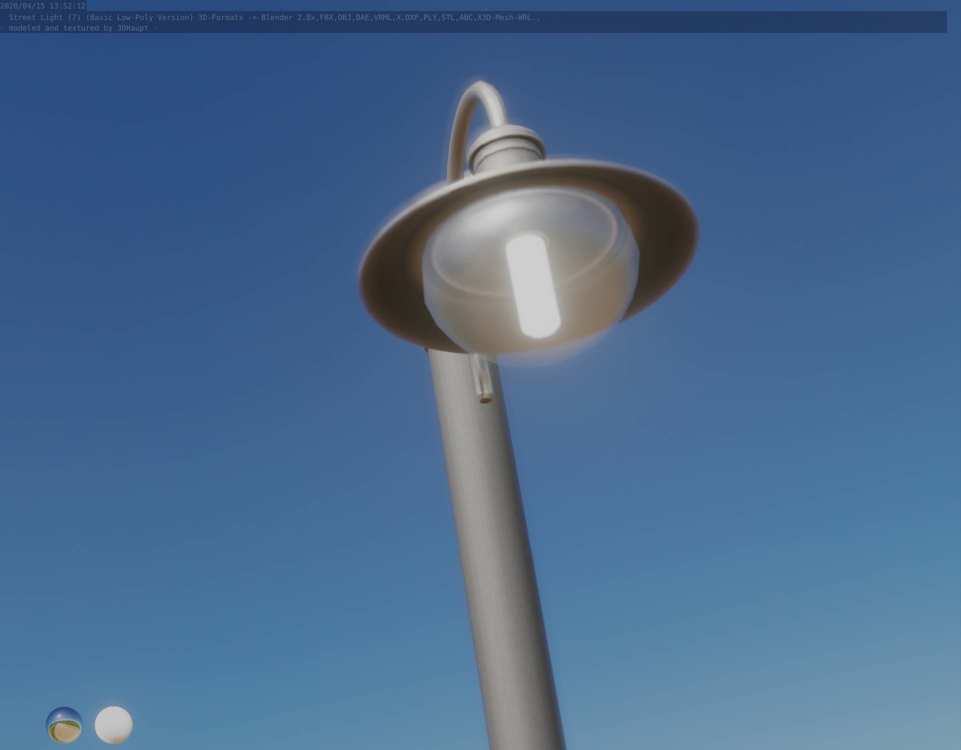 Street Light -7- Basic Version -1 Lamp- Low-poly 3D model_42