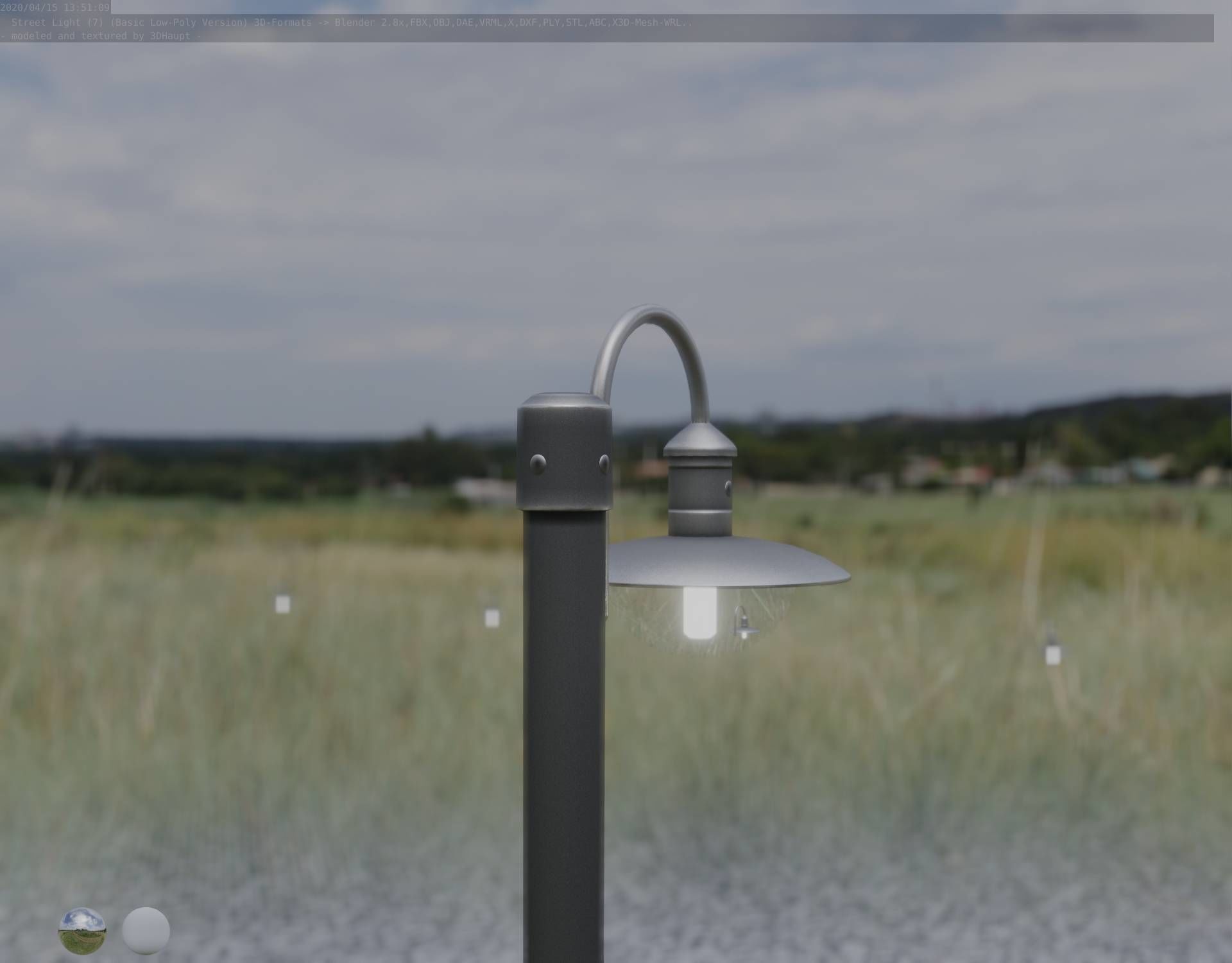 Street Light -7- Basic Version -1 Lamp- Low-poly 3D model_32