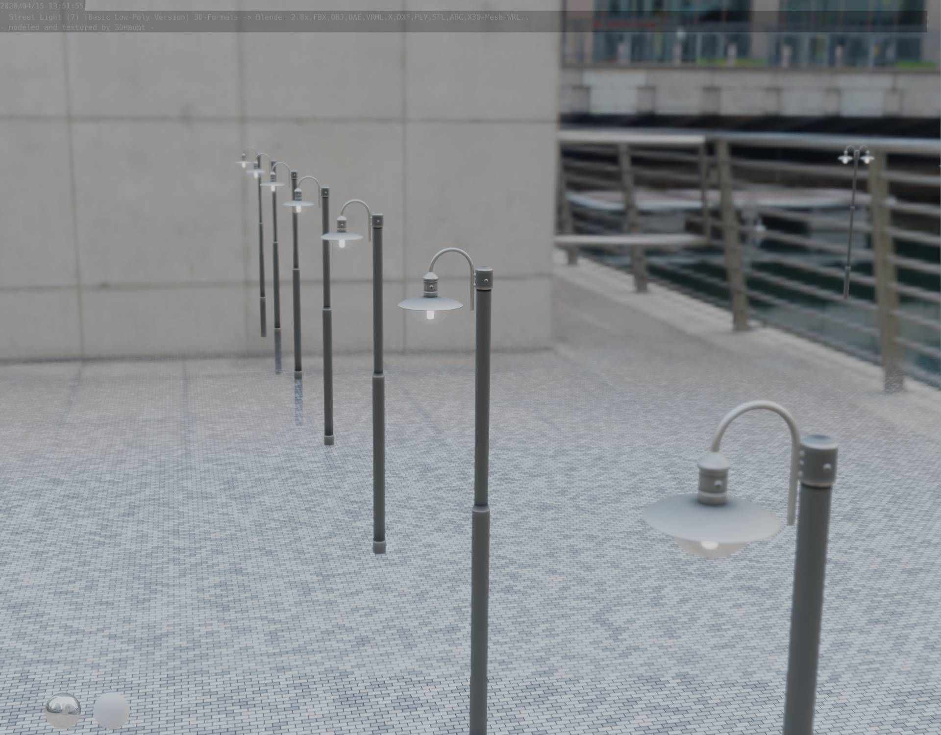 Street Light -7- Basic Version -1 Lamp- Low-poly 3D model_68