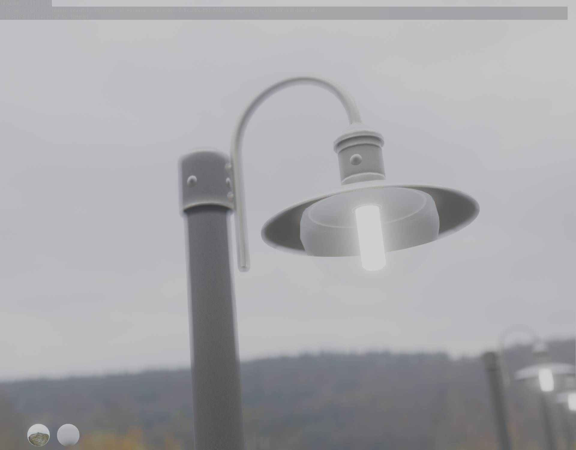 Street Light -7- Basic Version -1 Lamp- Low-poly 3D model_46