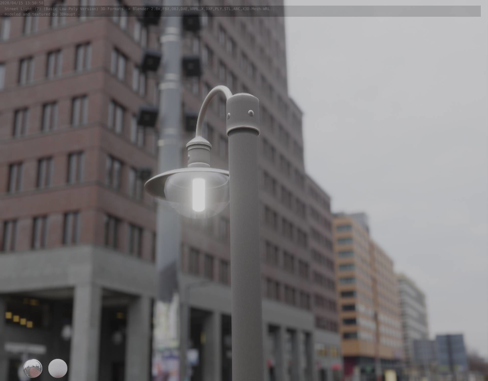 Street Light -7- Basic Version -1 Lamp- Low-poly 3D model_23