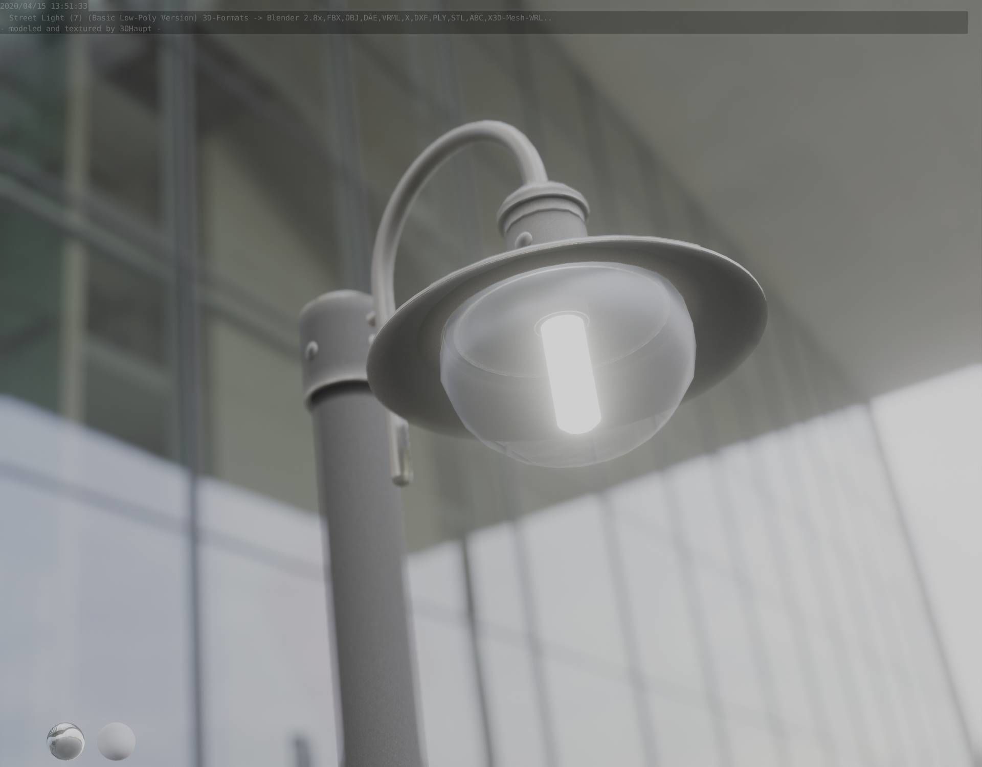 Street Light -7- Basic Version -1 Lamp- Low-poly 3D model_17