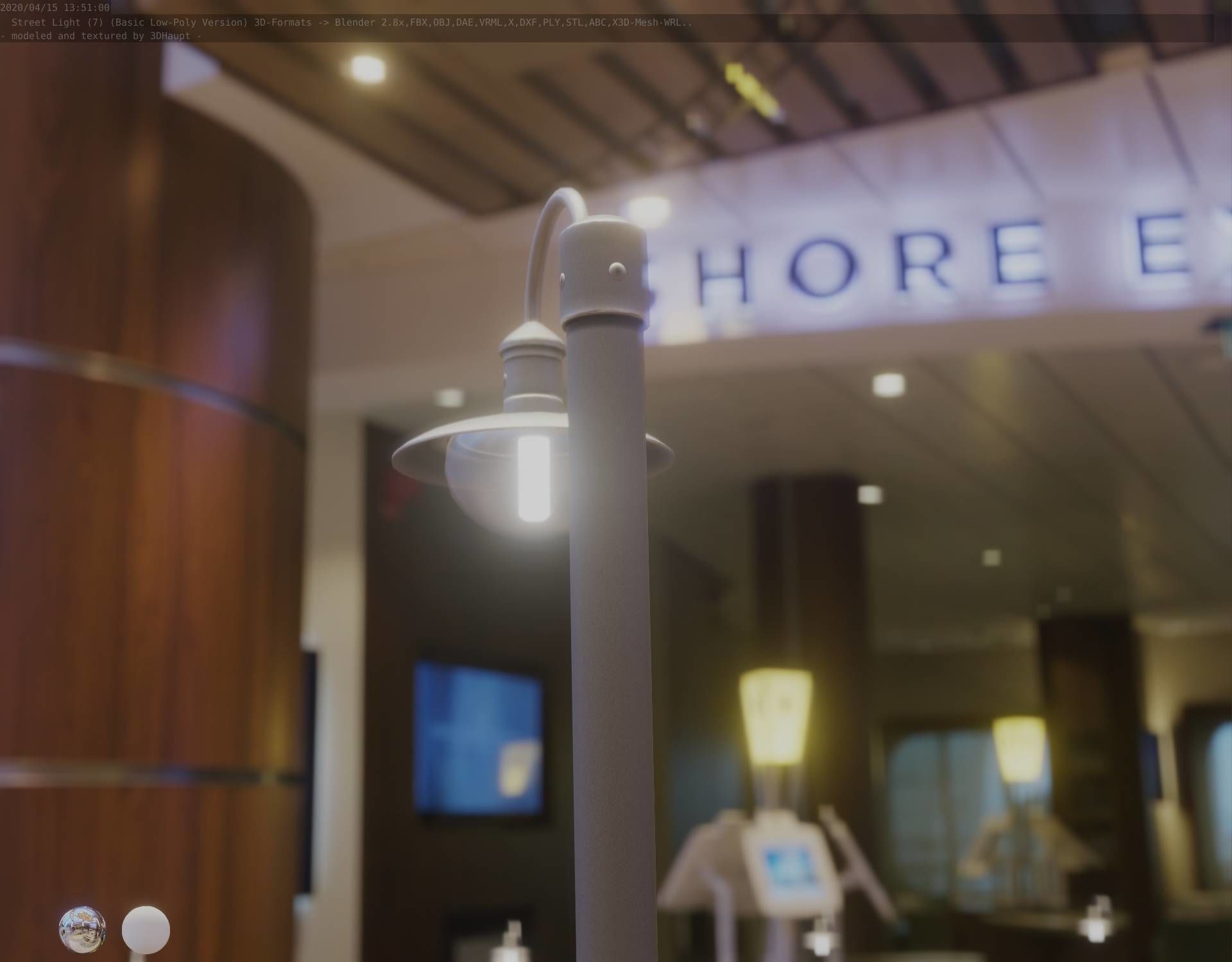 Street Light -7- Basic Version -1 Lamp- Low-poly 3D model_24