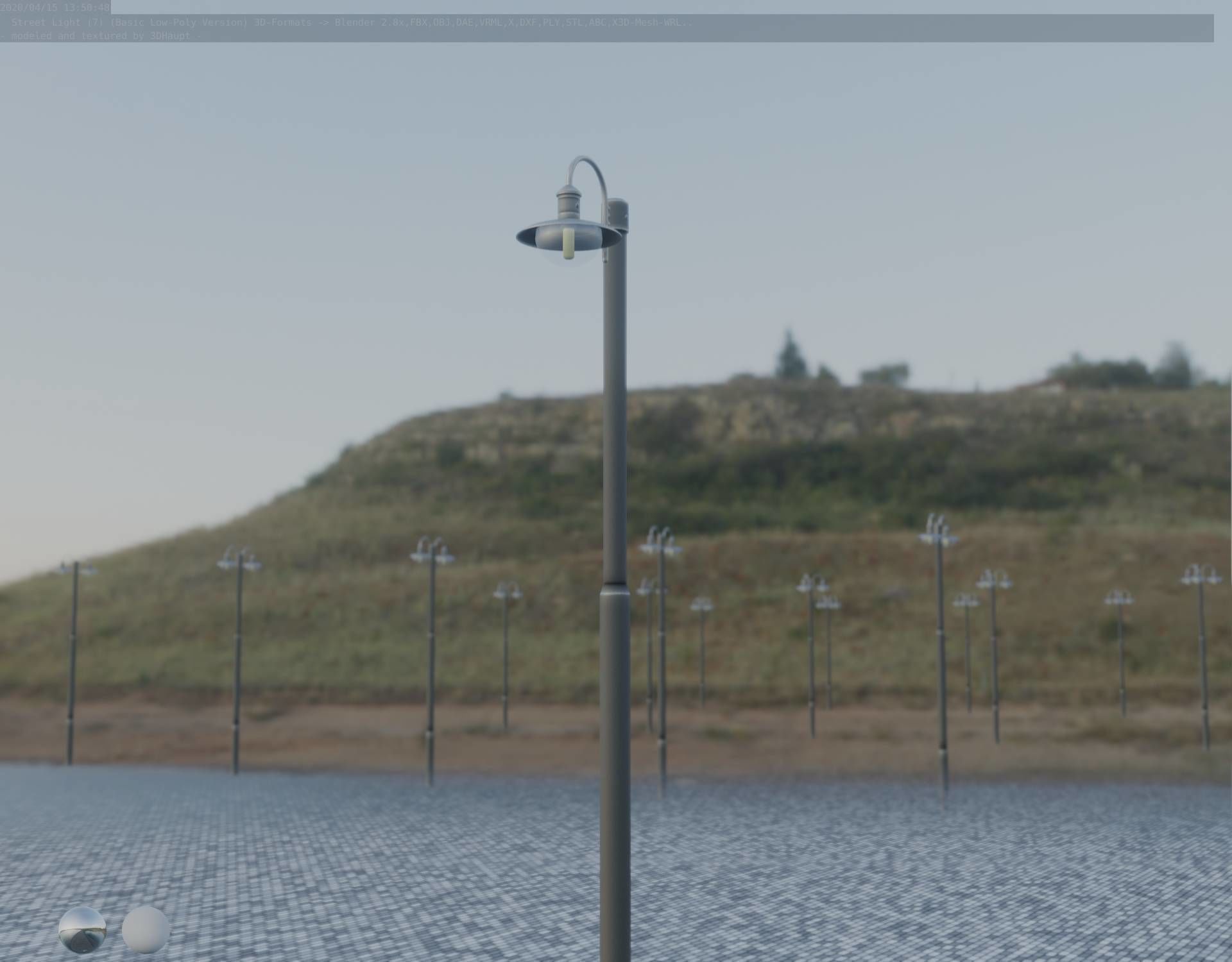 Street Light -7- Basic Version -1 Lamp- Low-poly 3D model_8