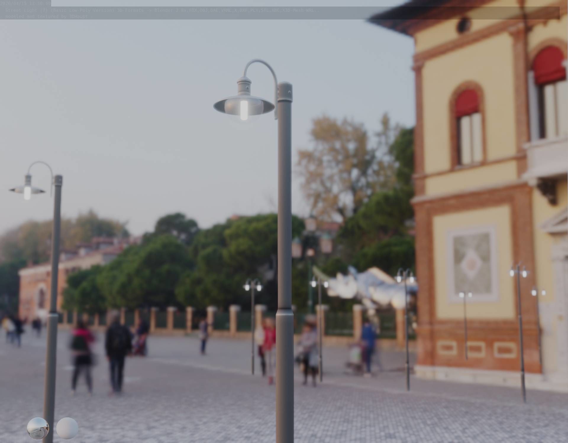 Street Light -7- Basic Version -1 Lamp- Low-poly 3D model_10