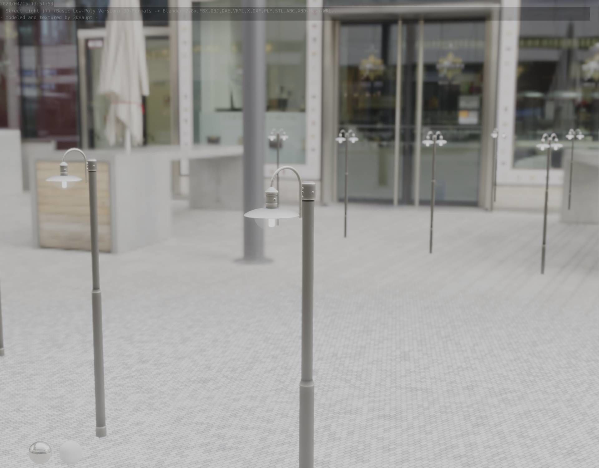 Street Light -7- Basic Version -1 Lamp- Low-poly 3D model_64