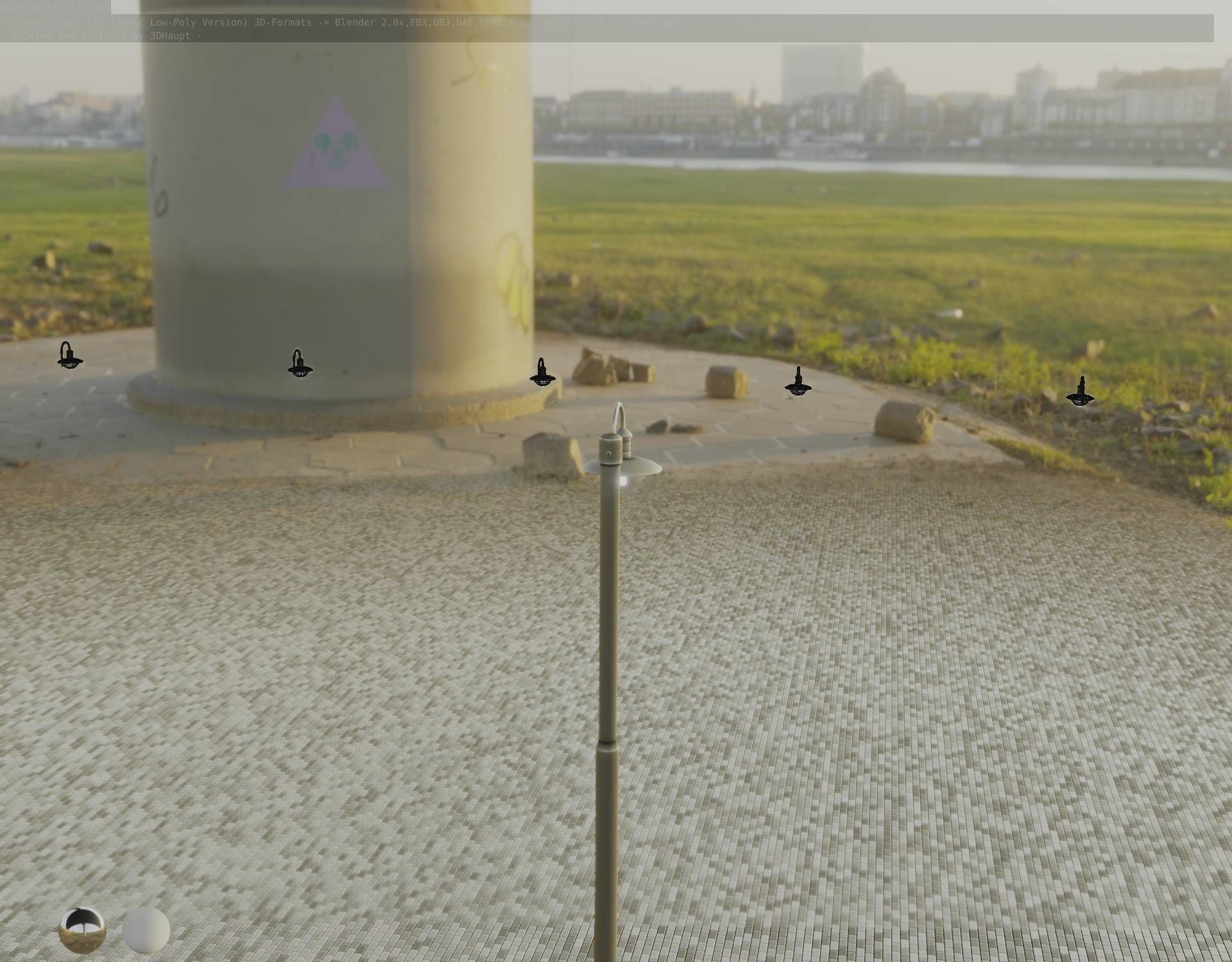 Street Light -7- Basic Version -1 Lamp- Low-poly 3D model_86