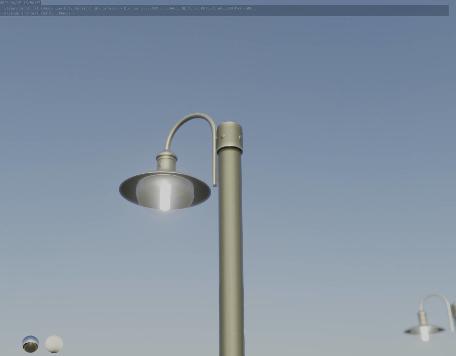 Street Light -7- Basic Version -1 Lamp- Low-poly 3D model_6
