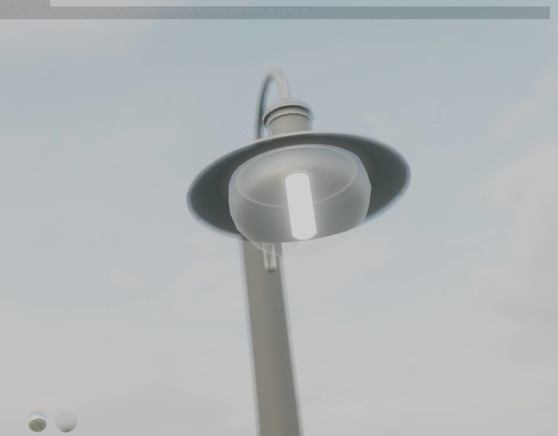 Street Light -7- Basic Version -1 Lamp- Low-poly 3D model_52
