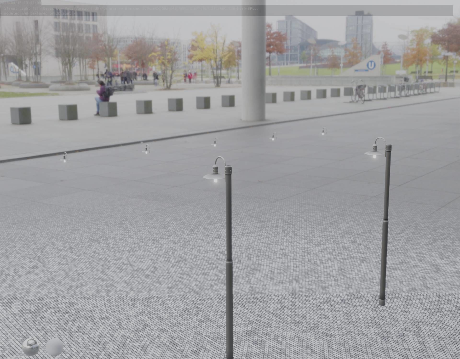 Street Light -7- Basic Version -1 Lamp- Low-poly 3D model_78