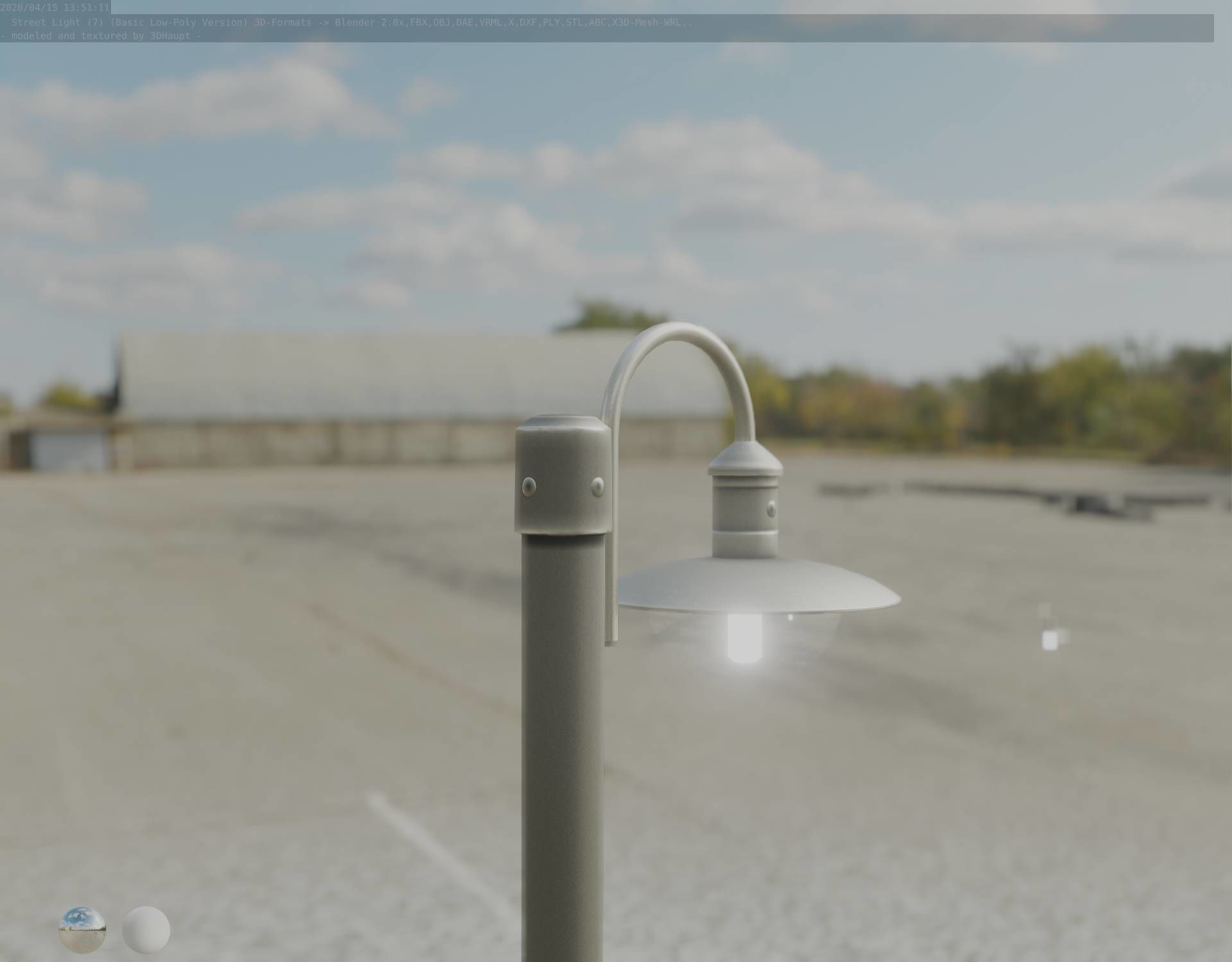Street Light -7- Basic Version -1 Lamp- Low-poly 3D model_33