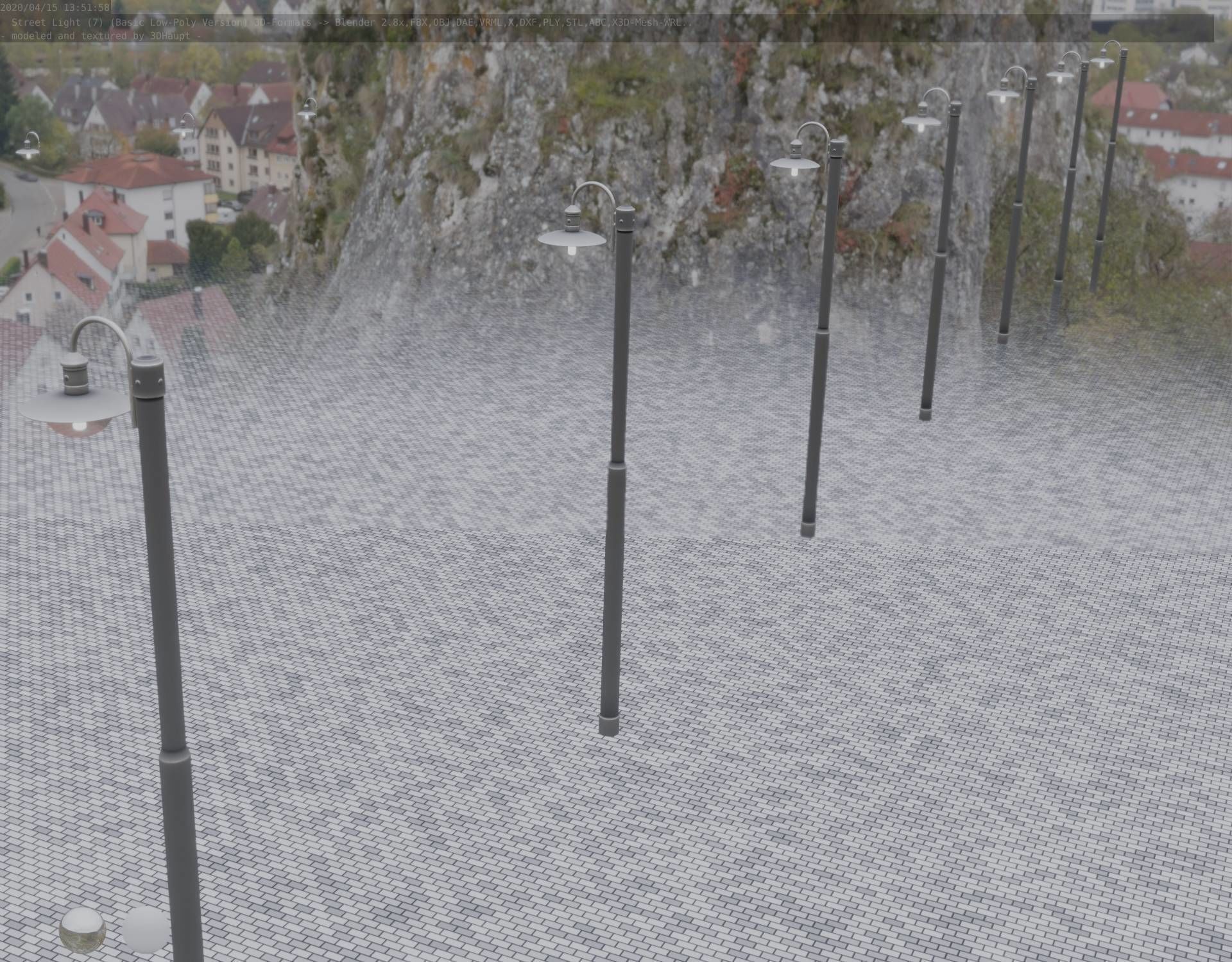 Street Light -7- Basic Version -1 Lamp- Low-poly 3D model_74