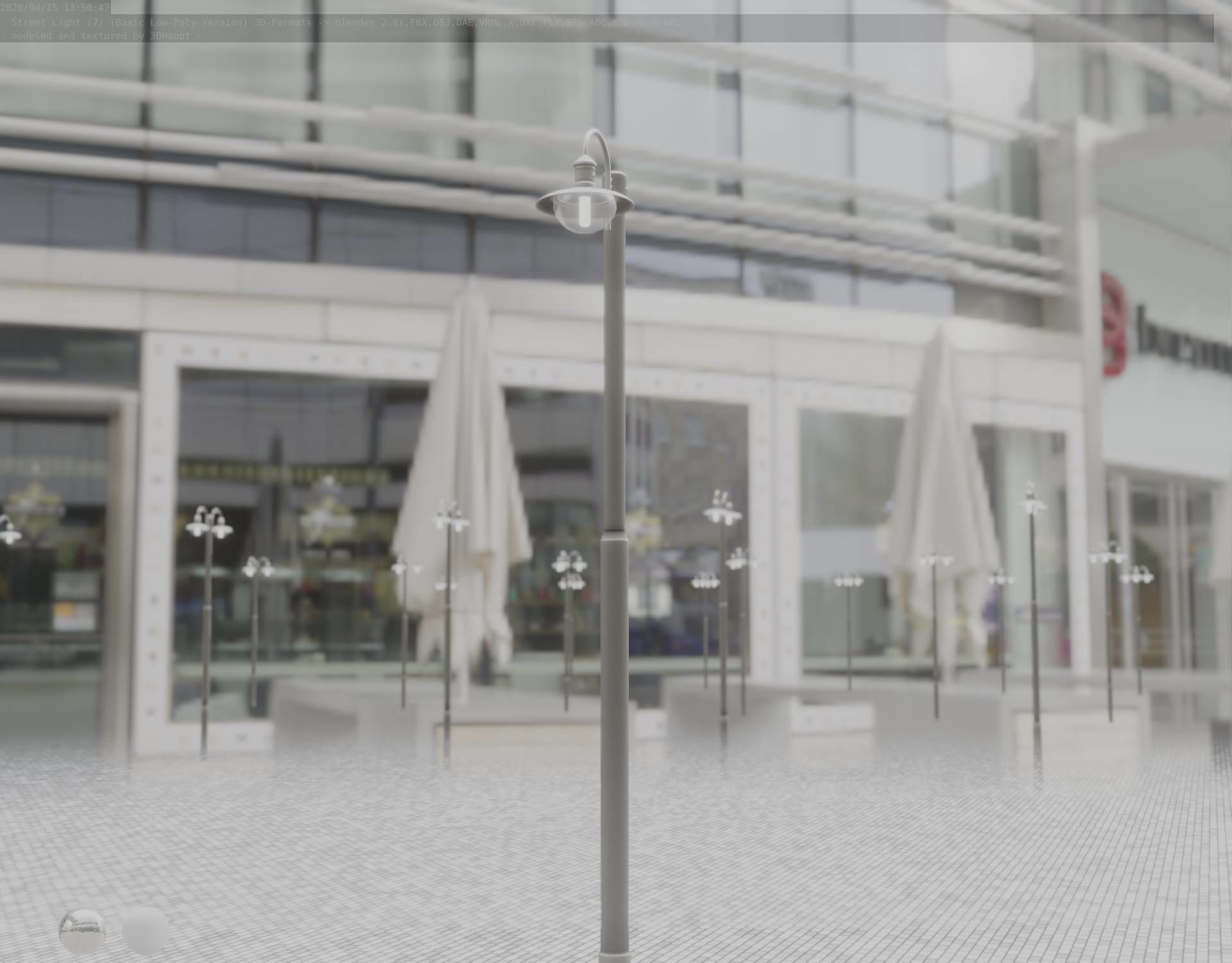 Street Light -7- Basic Version -1 Lamp- Low-poly 3D model_21