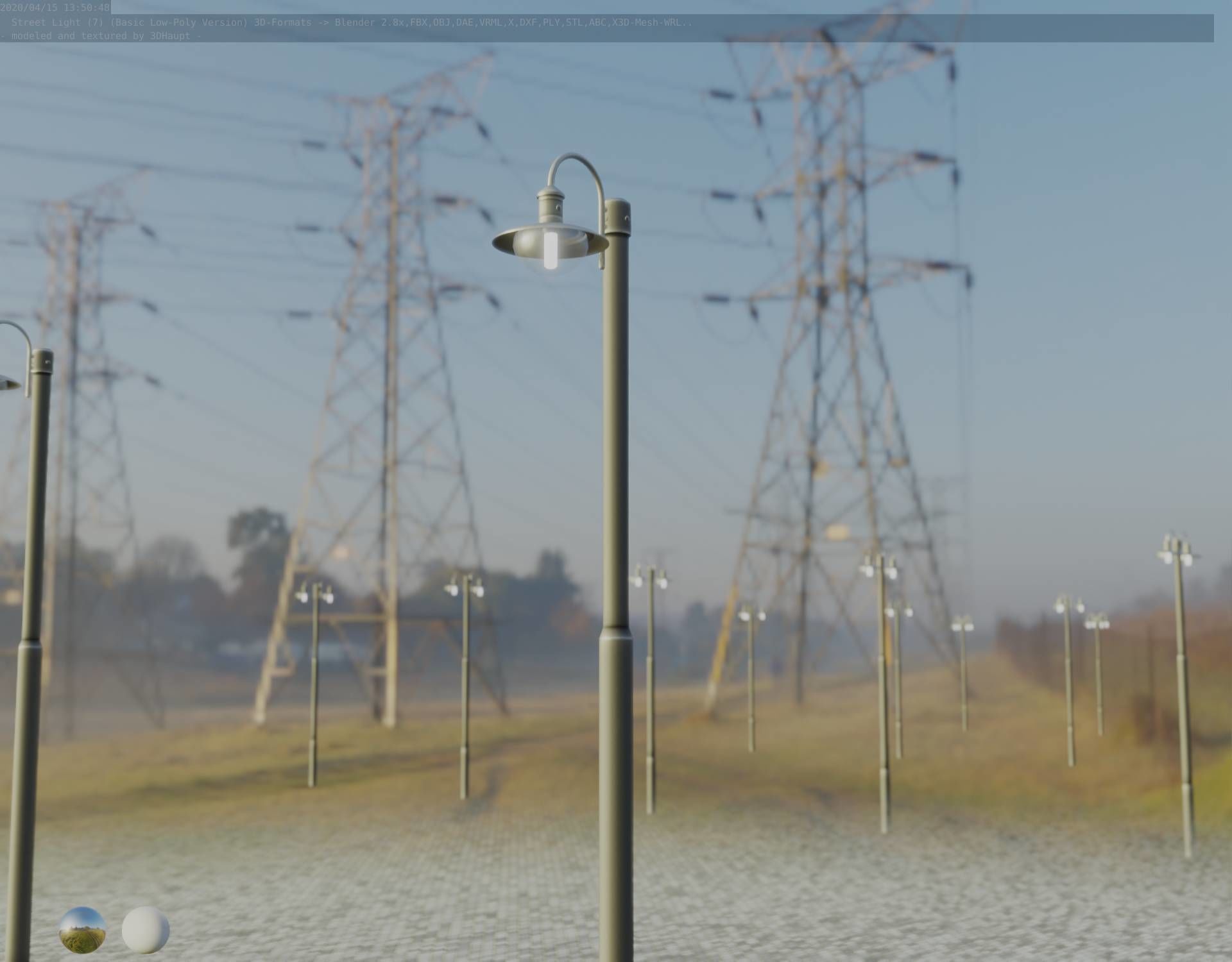 Street Light -7- Basic Version -1 Lamp- Low-poly 3D model_31