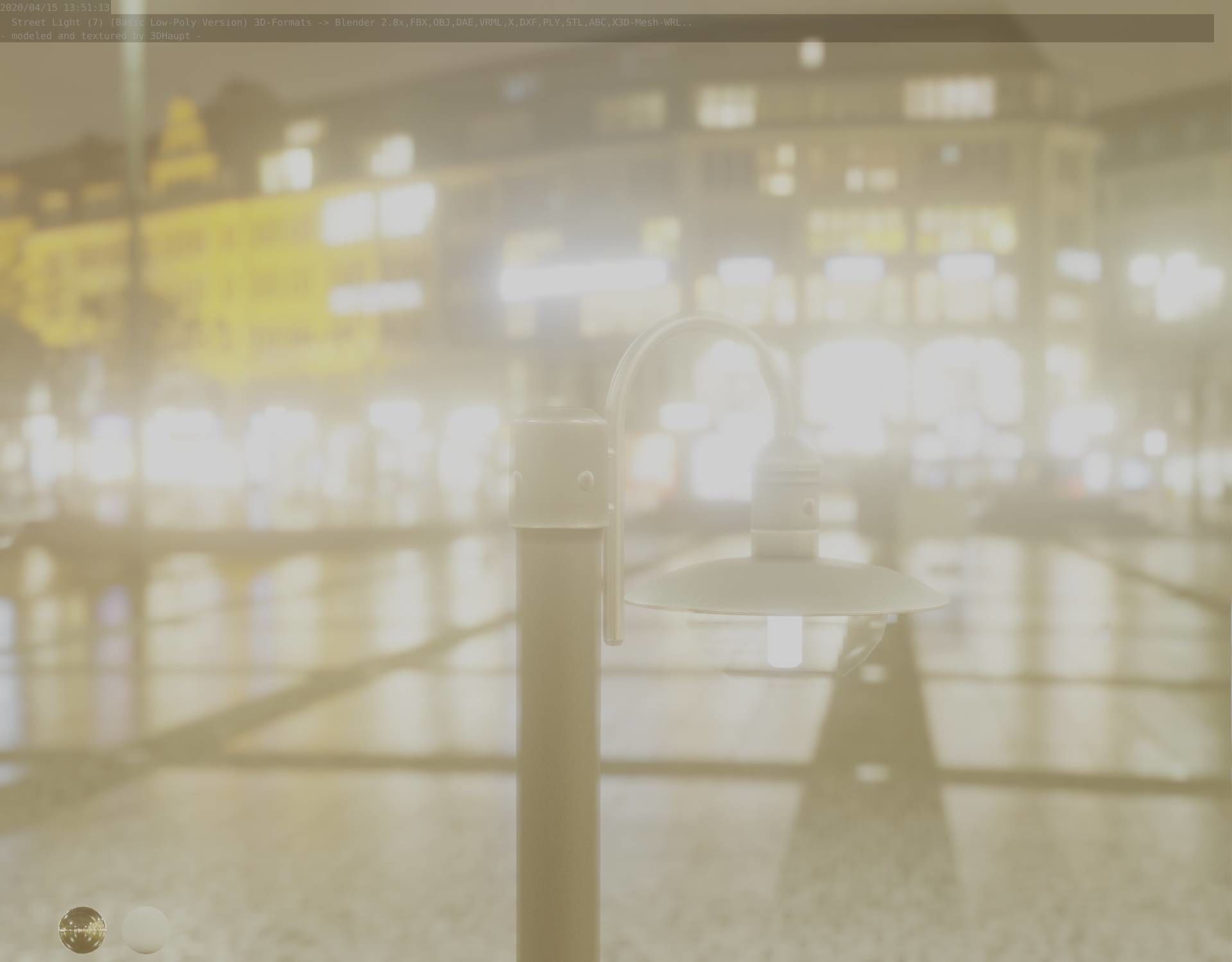 Street Light -7- Basic Version -1 Lamp- Low-poly 3D model_35