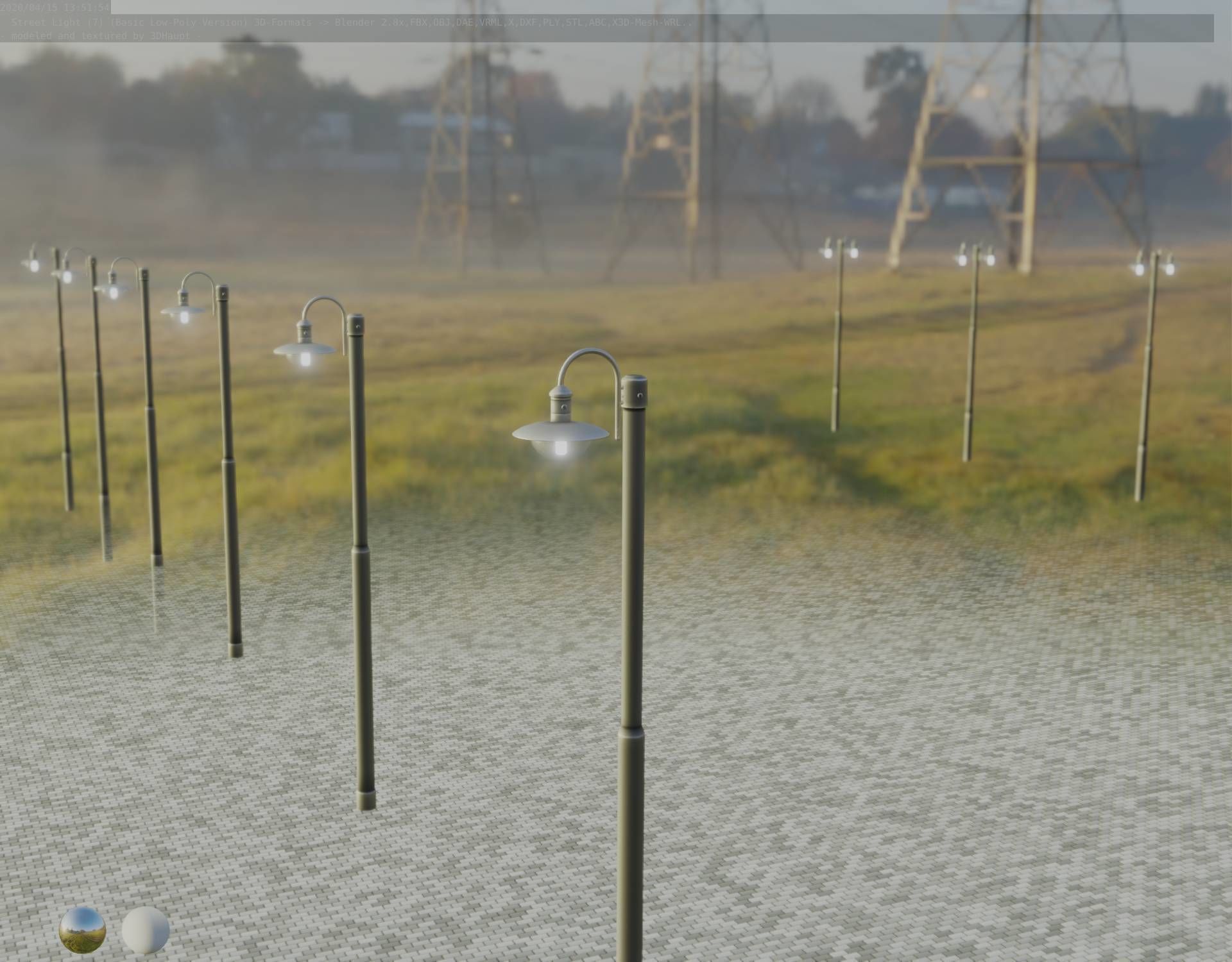 Street Light -7- Basic Version -1 Lamp- Low-poly 3D model_66