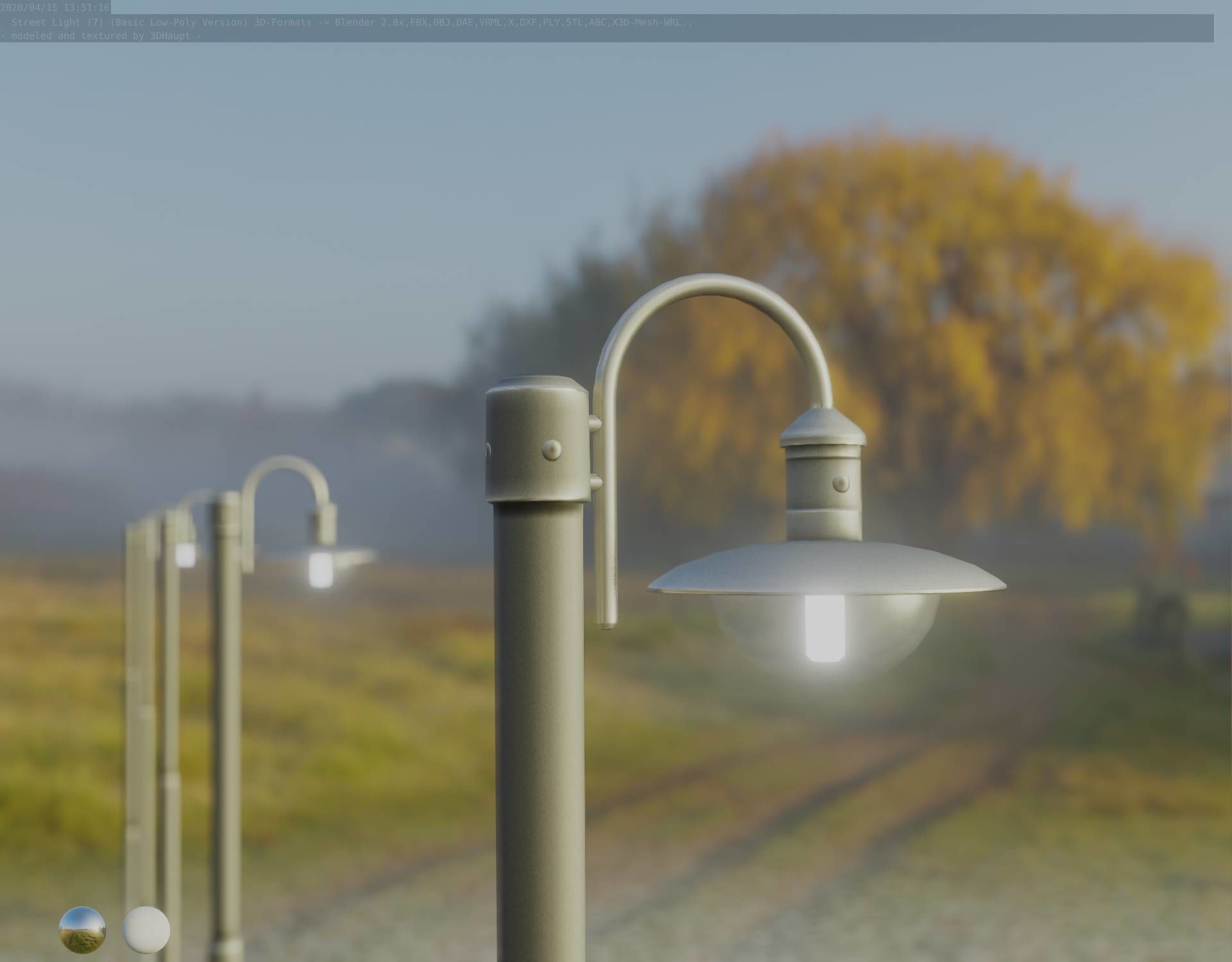 Street Light -7- Basic Version -1 Lamp- Low-poly 3D model_39