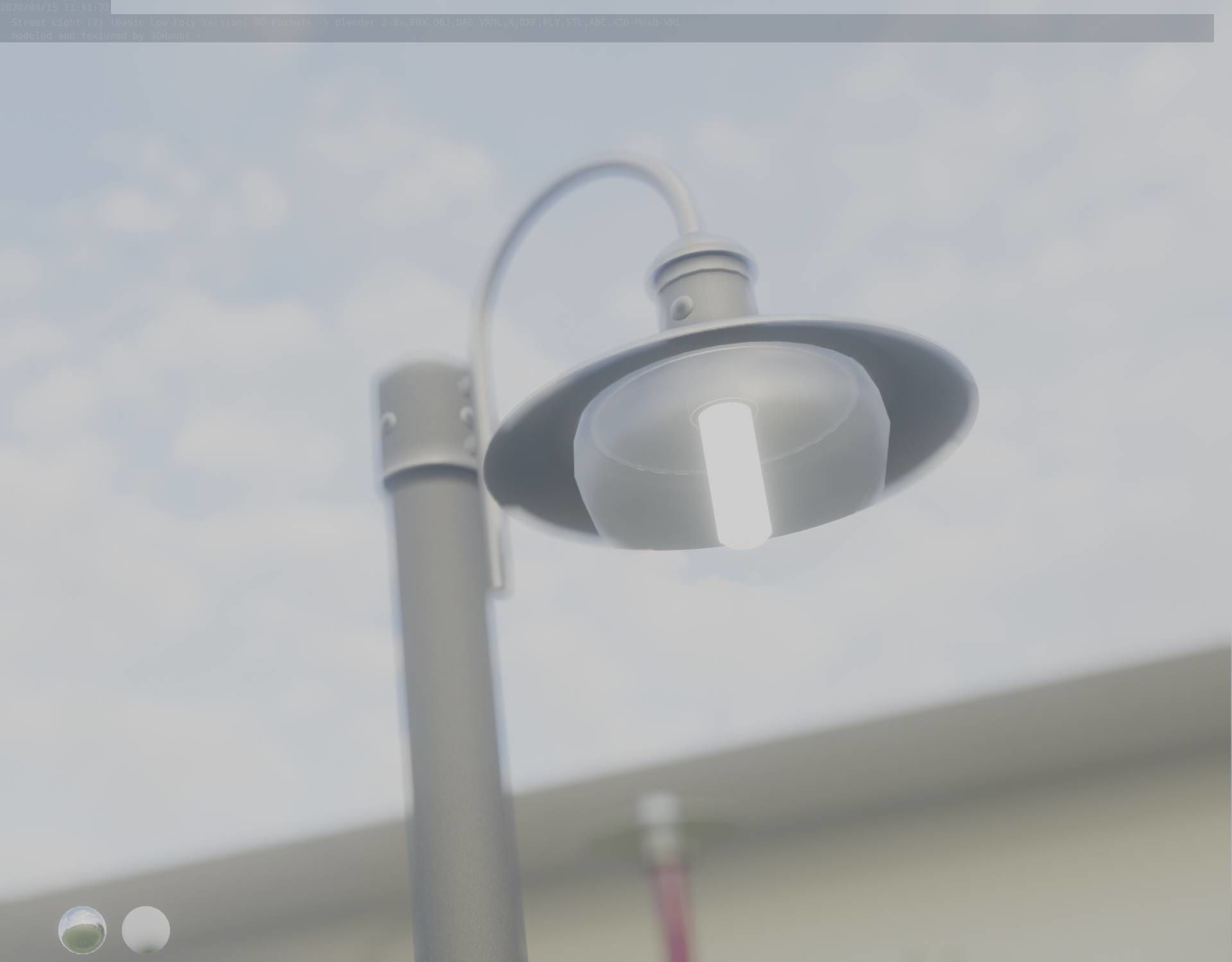 Street Light -7- Basic Version -1 Lamp- Low-poly 3D model_49