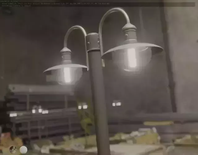 Street Light -7- Basic Version -2 Lamp-  Low-poly 3D model