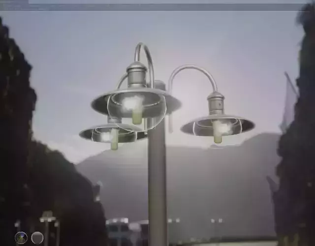 Street Light -7- Basic Version -3 Lamp-  Low-poly 3D model
